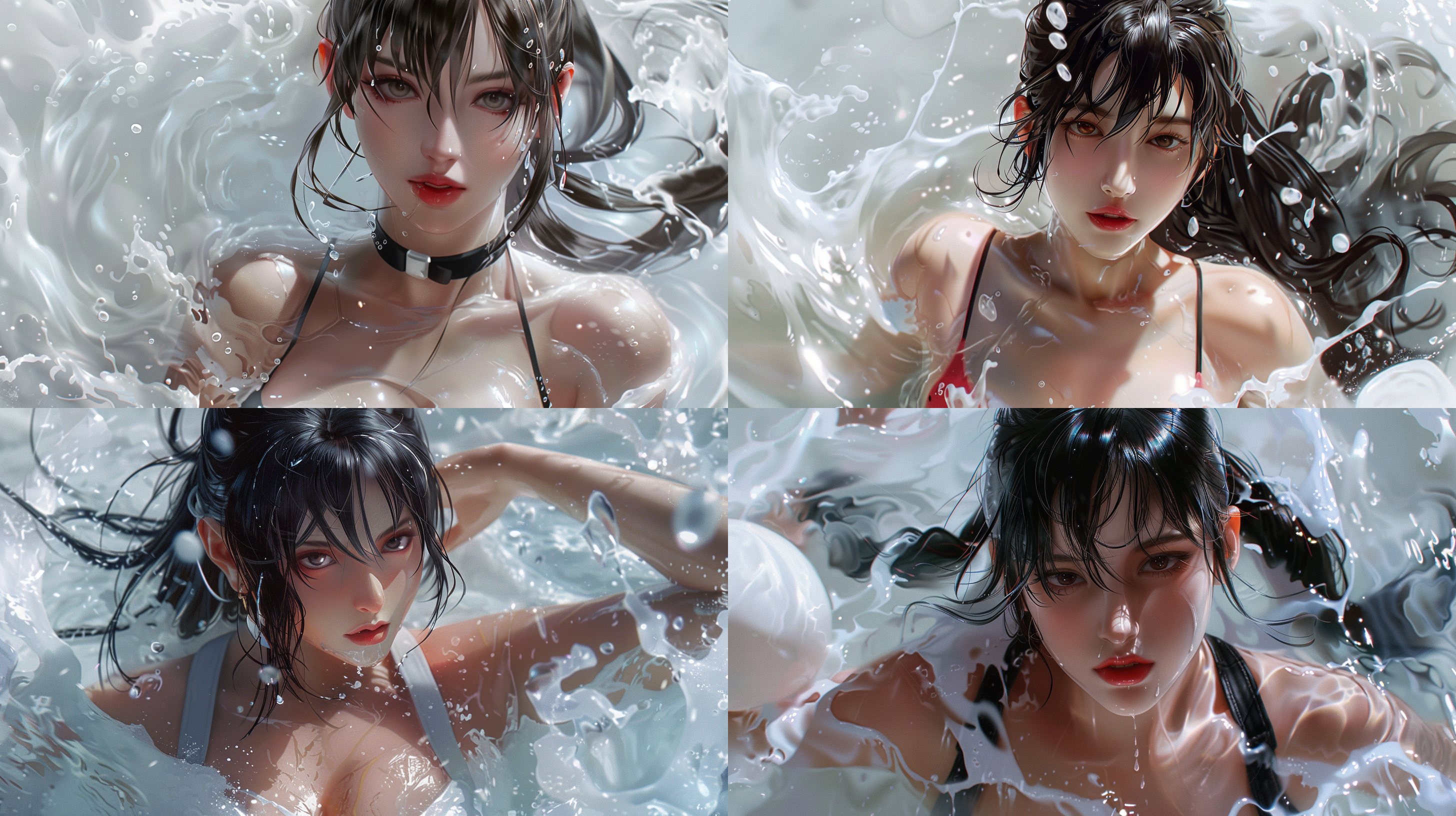 mai,king of fighters,swimming in milk,8k.