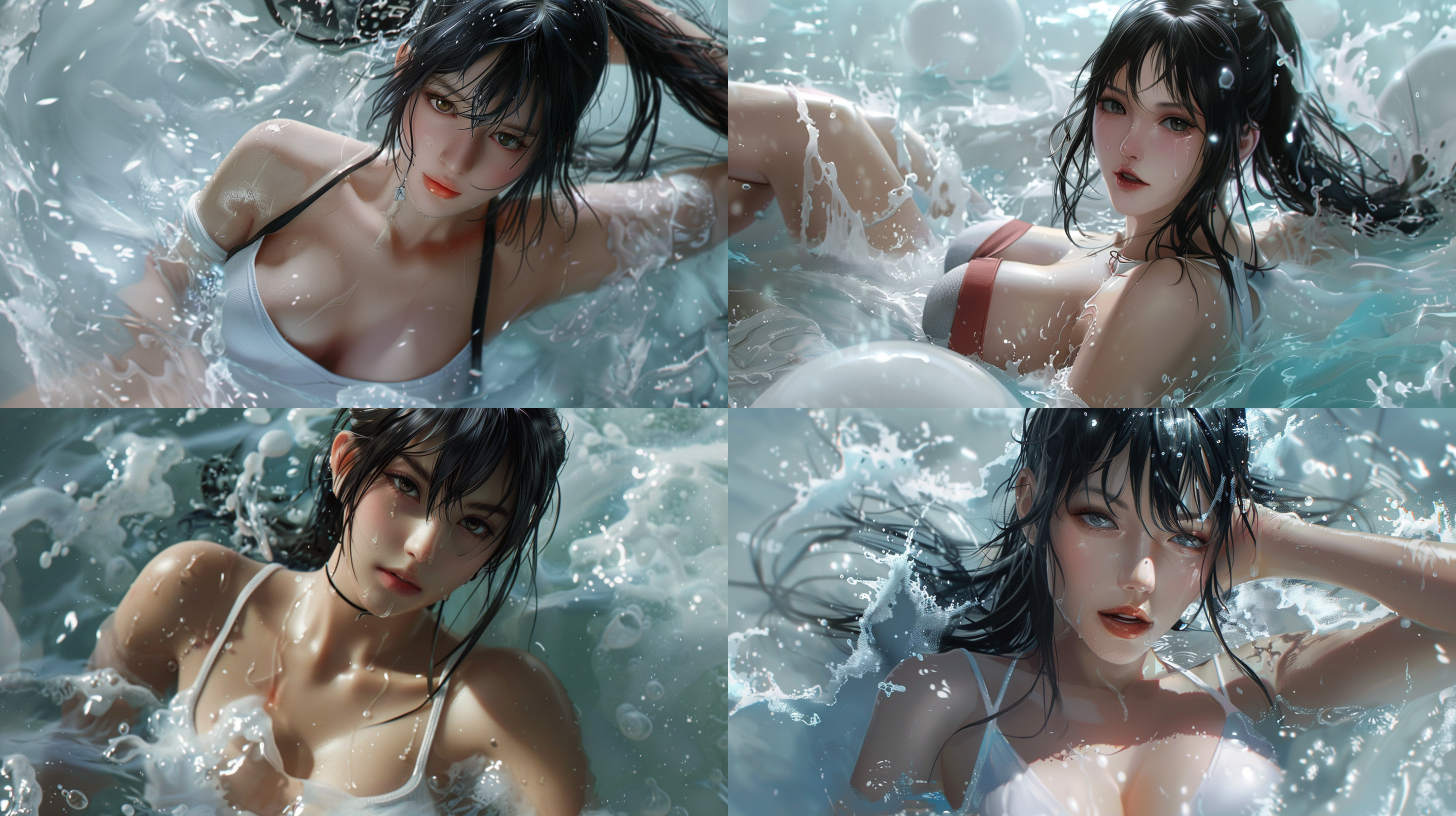 mai,king of fighters,swimming in milk,8k.