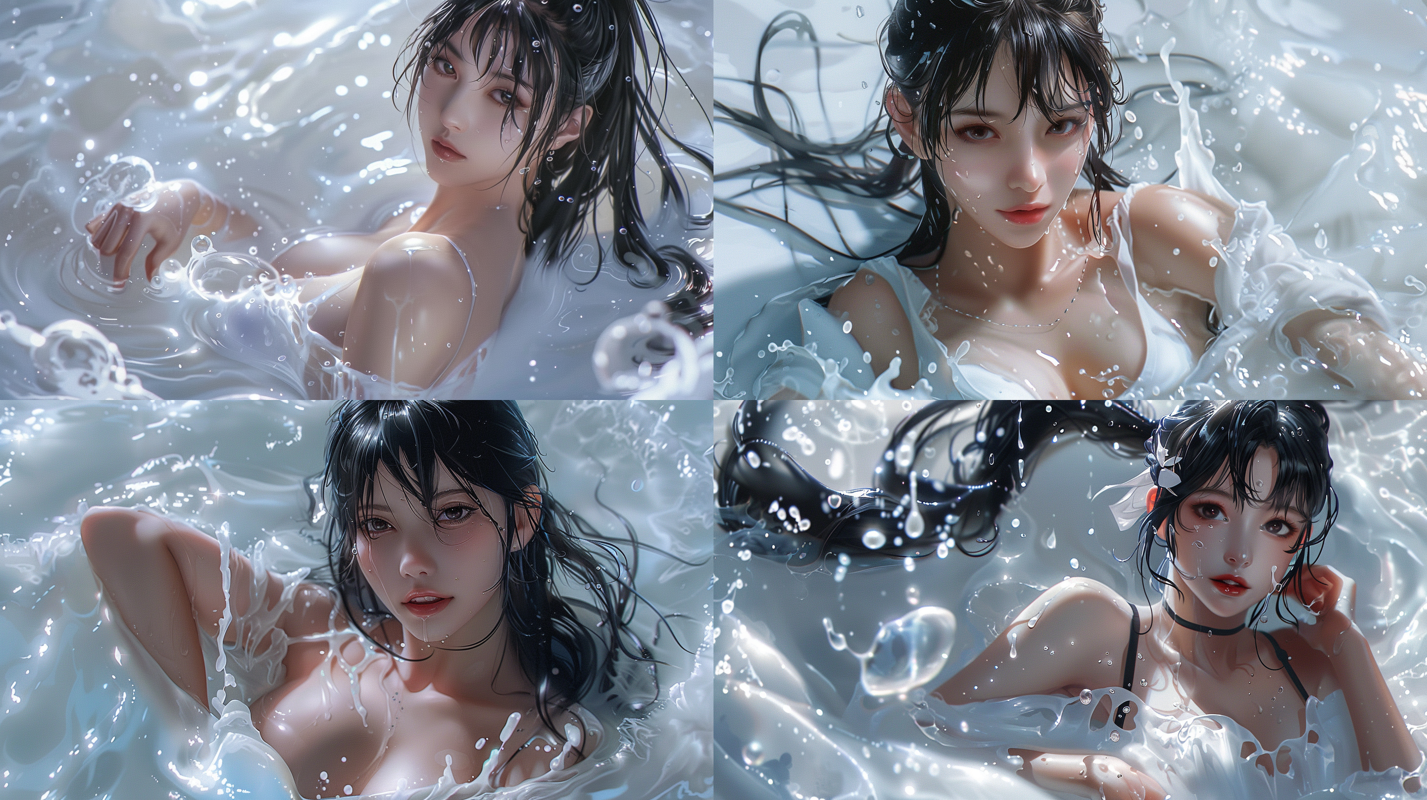 mai,king of fighters,swimming in milk,8k.