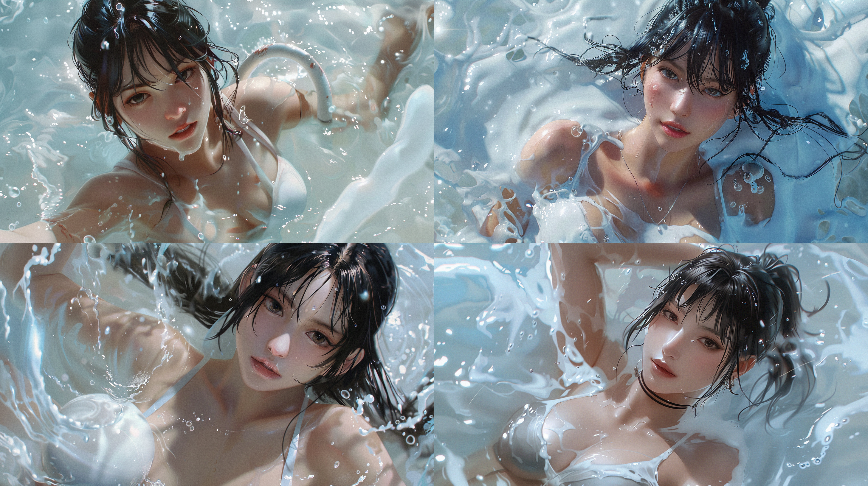 mai,king of fighters,swimming in milk,8k.