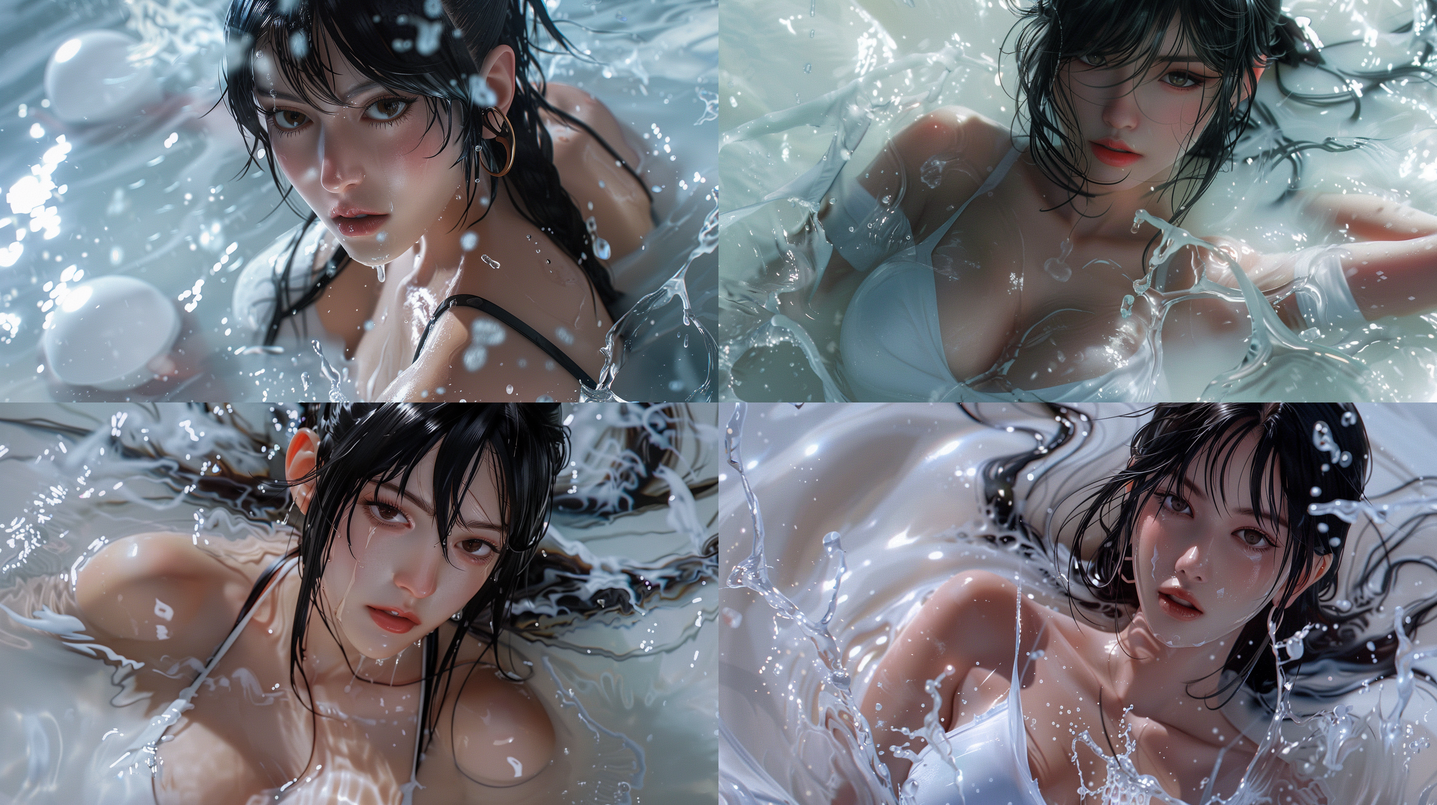 mai,king of fighters,swimming in milk,8k.