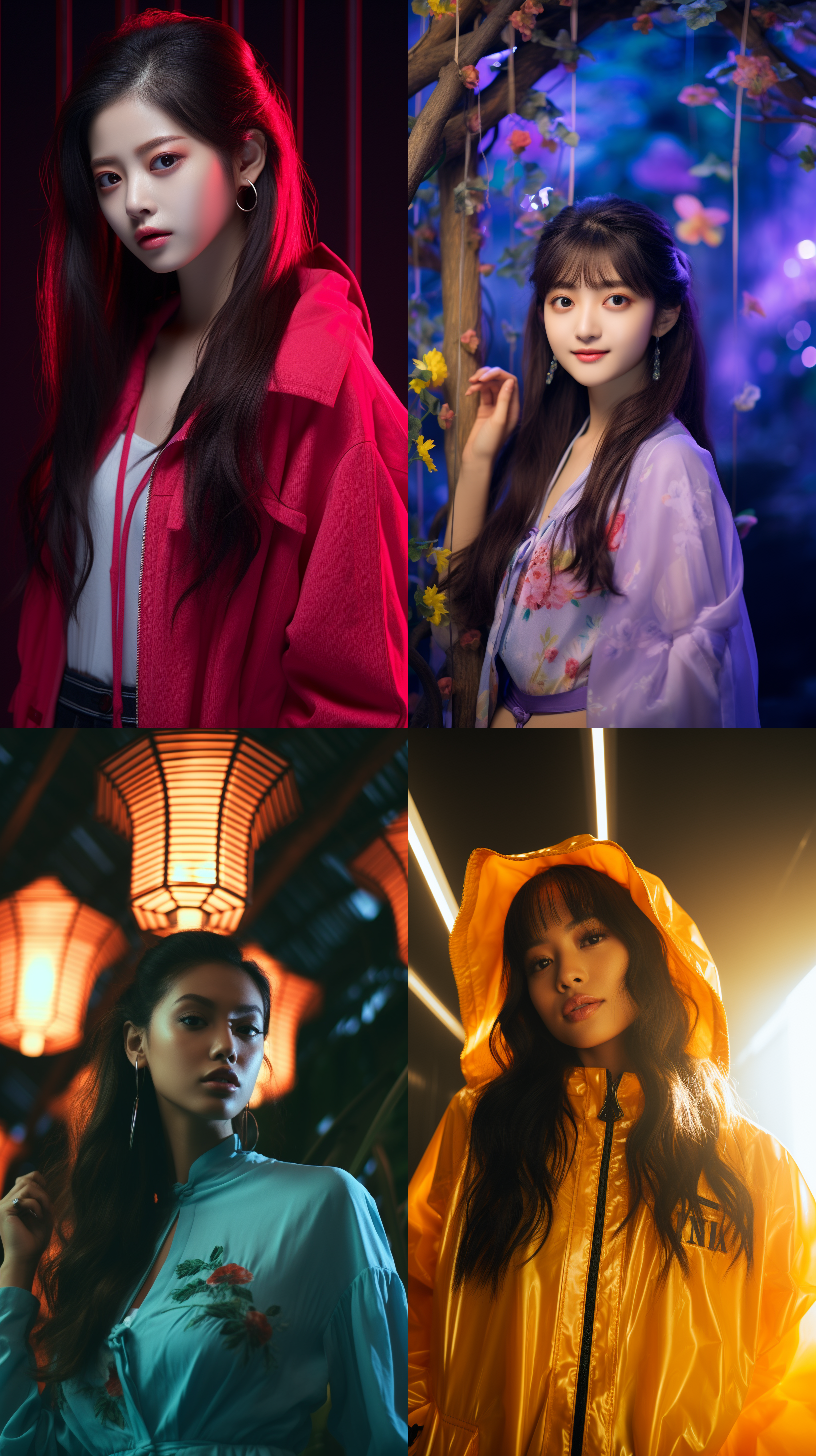 明亮色调，可爱中国女生人像，肖像镜头，明亮光线