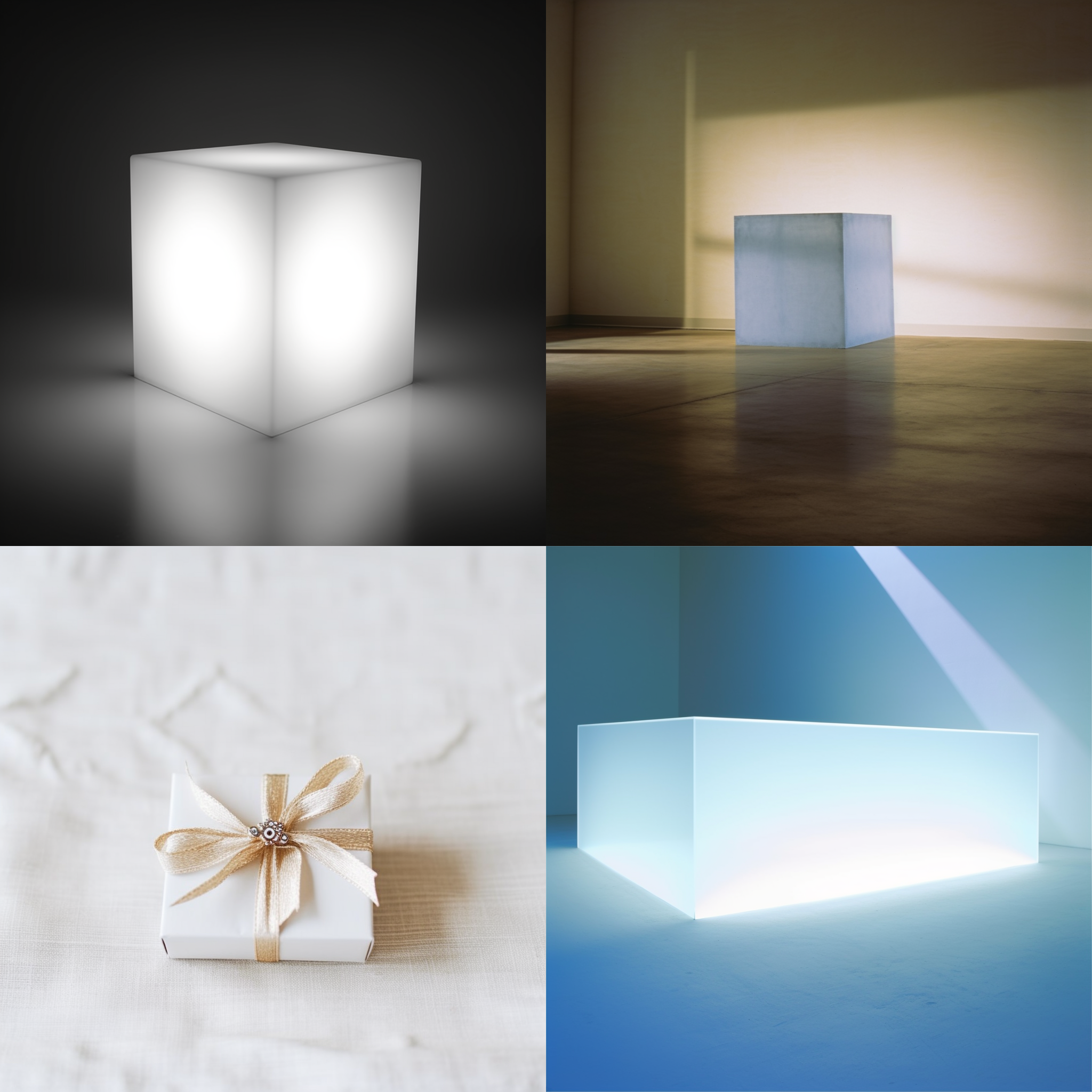 精美盒子包装，白色桌面，简洁构图，静物摄影，中性灰色调，细节突出，正面光，高光反射，优雅，现代感。