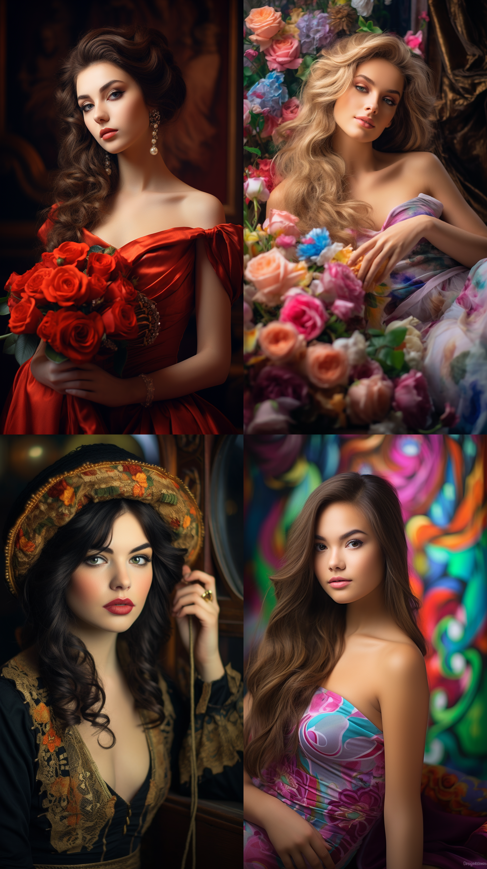 室内拍摄，明亮色调，模特穿着古典服装，侧面肖像，柔和光线，中焦镜头，端庄表情，优雅动作，传统元素，油画效果，温暖情感