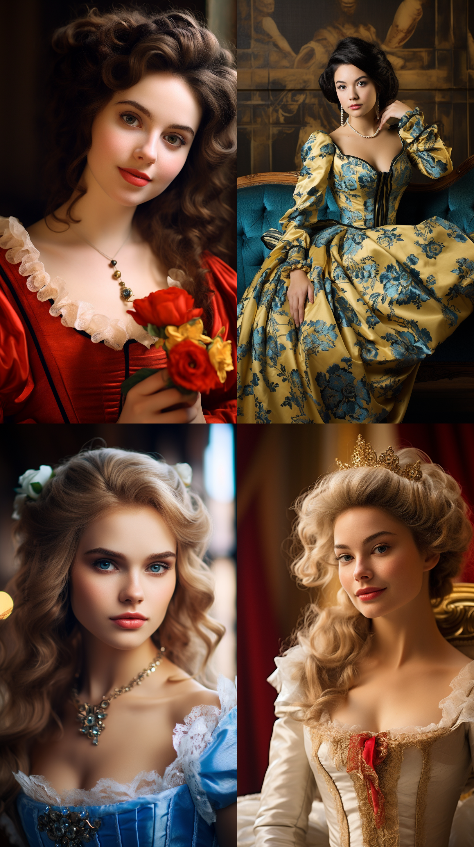 室内拍摄，明亮色调，模特穿着古典服装，侧面肖像，柔和光线，中焦镜头，端庄表情，优雅动作，传统元素，油画效果，温暖情感