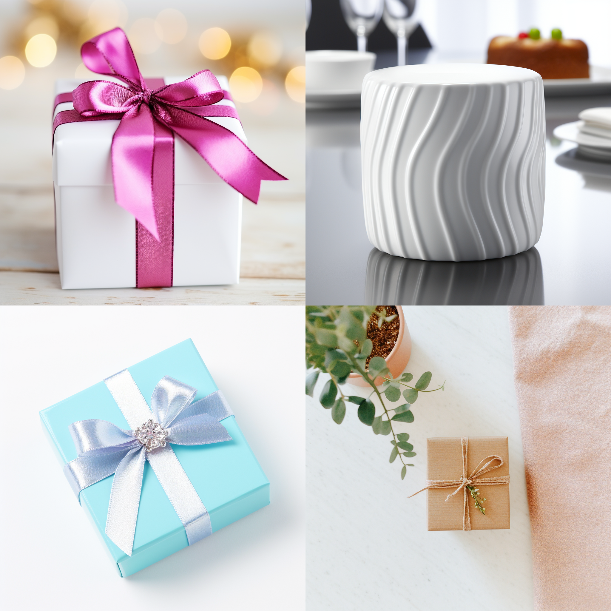 精美盒子包装，白色桌面，白布