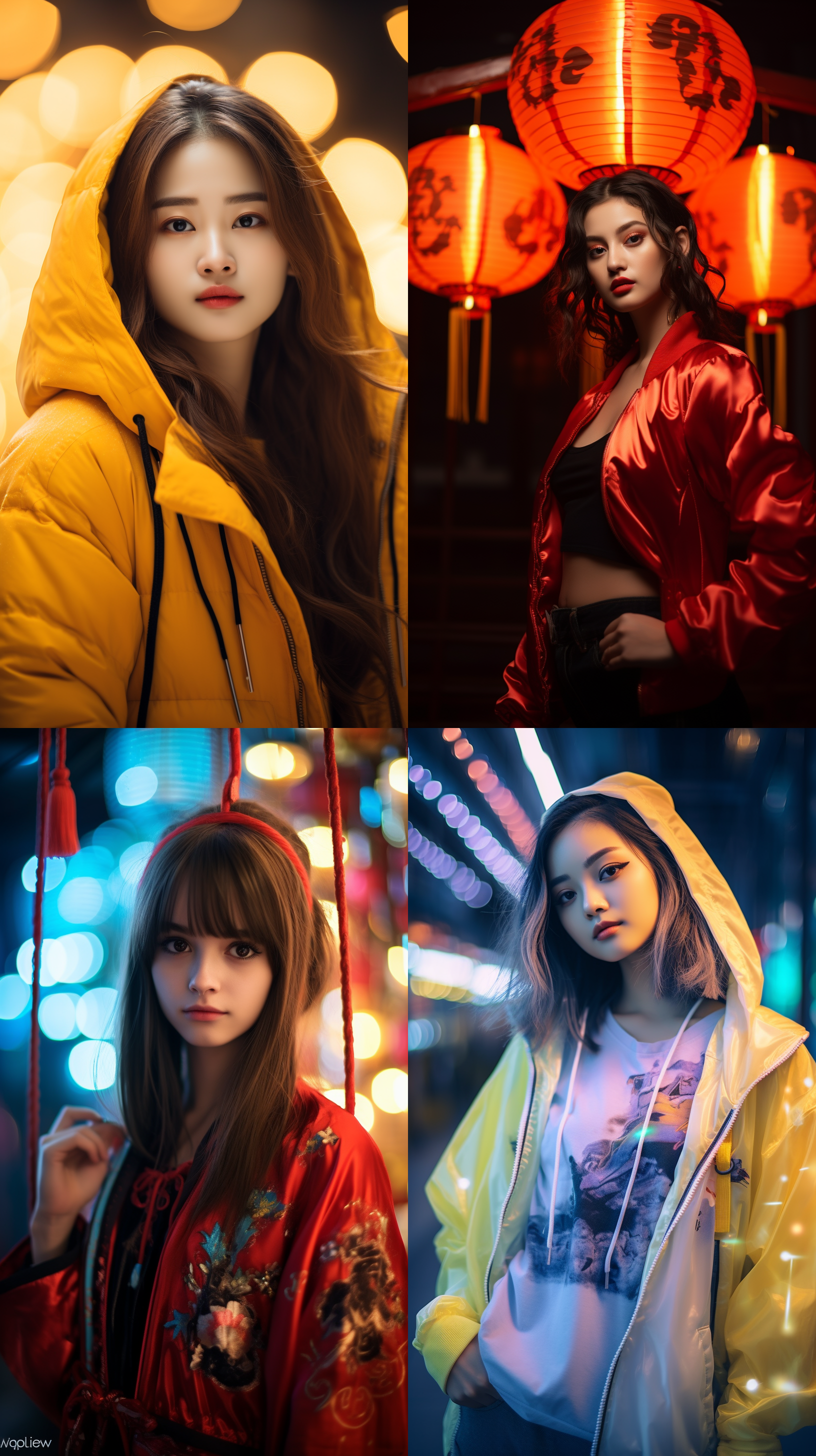 明亮色调，可爱中国女生人像，肖像镜头，明亮光线