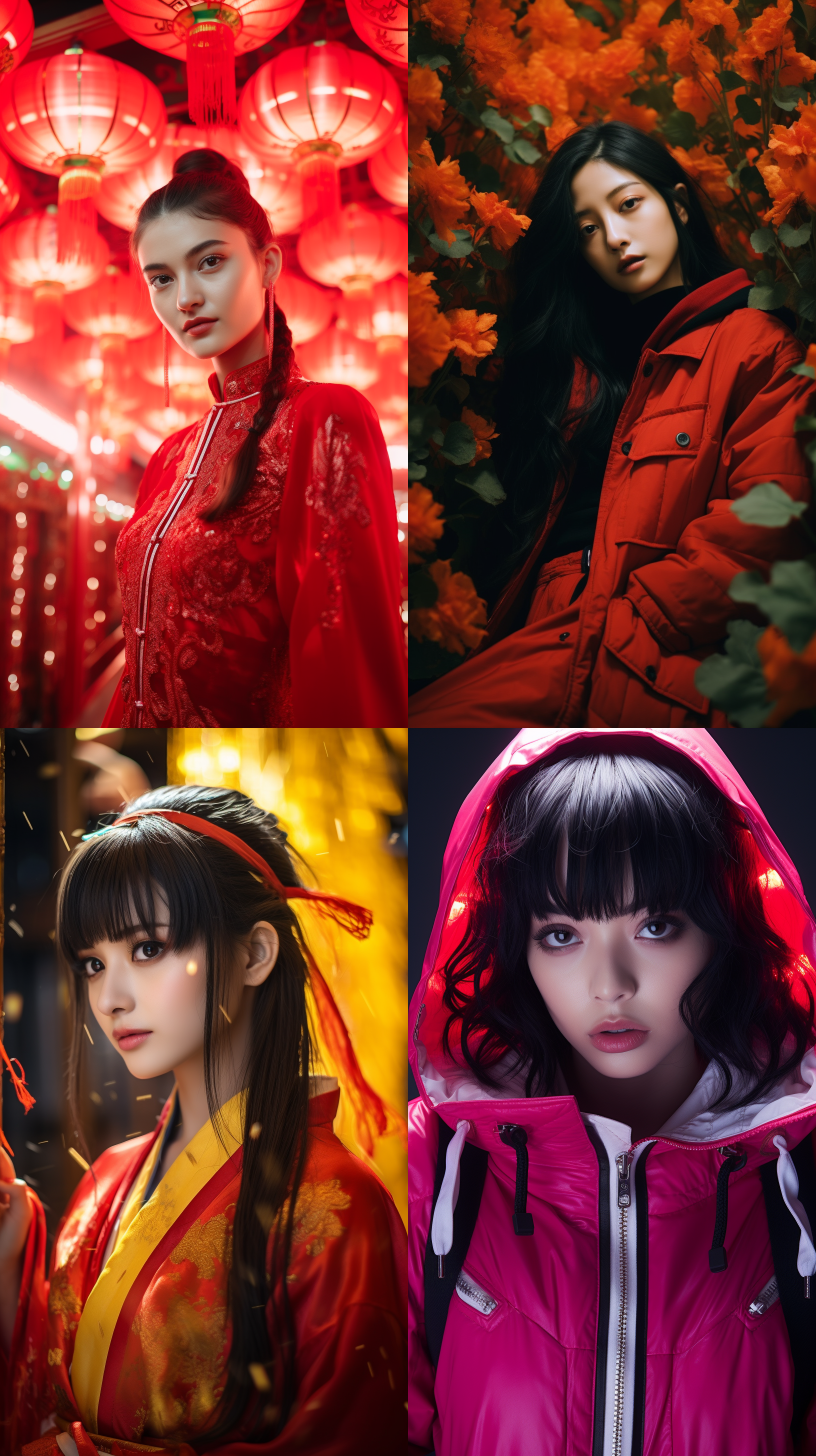 明亮色调，可爱中国女生人像，肖像镜头，明亮光线