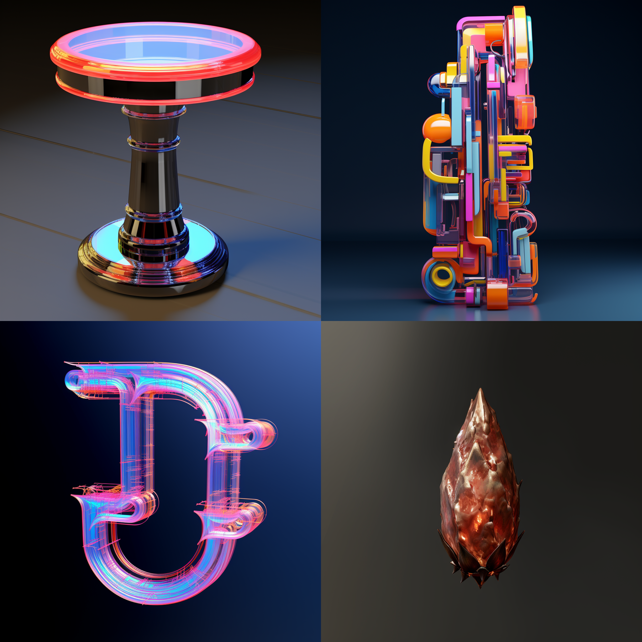 字体“图片定制”，玻璃和彩色折射材料，光滑表面，几何 3d 渲染，站在黑色背景上