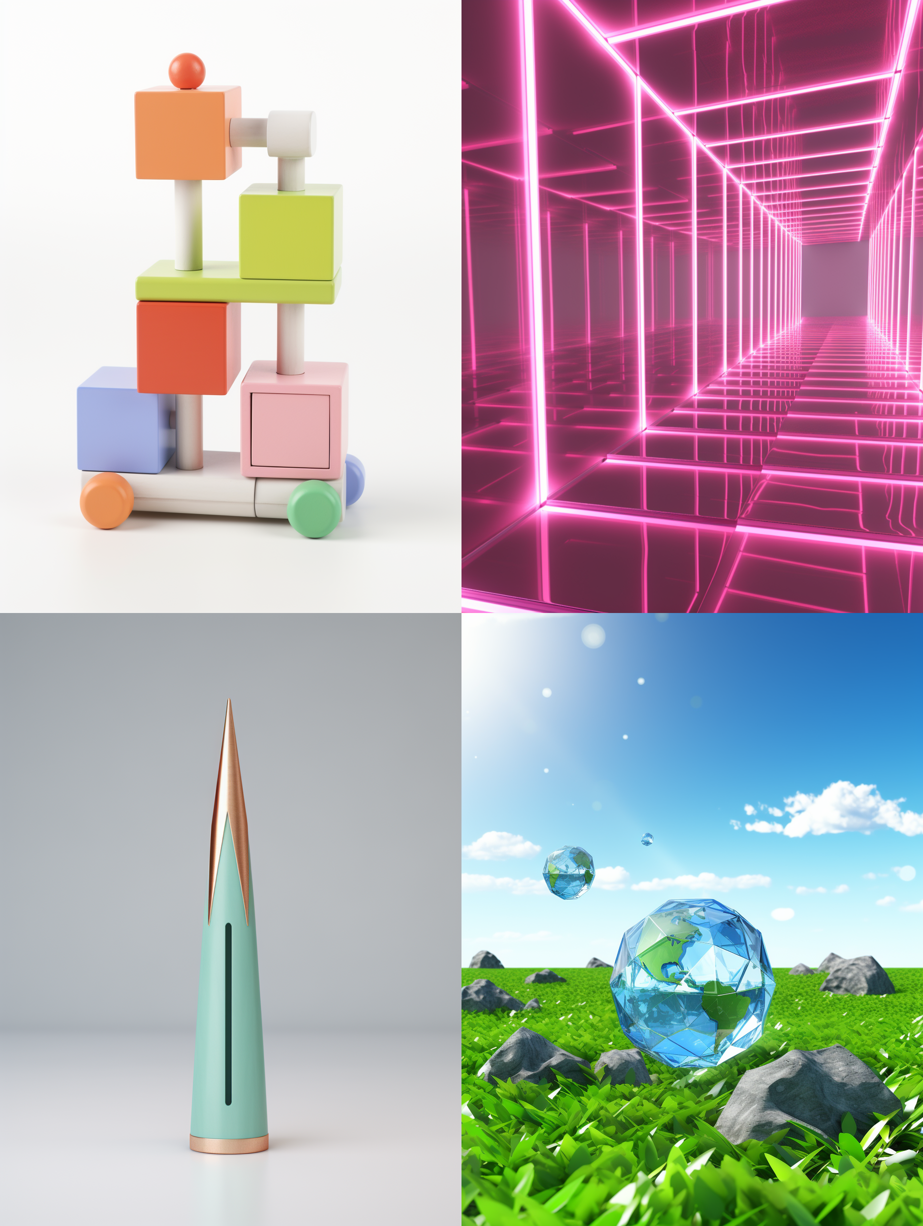 “图片定制”，几何 3d 渲染，