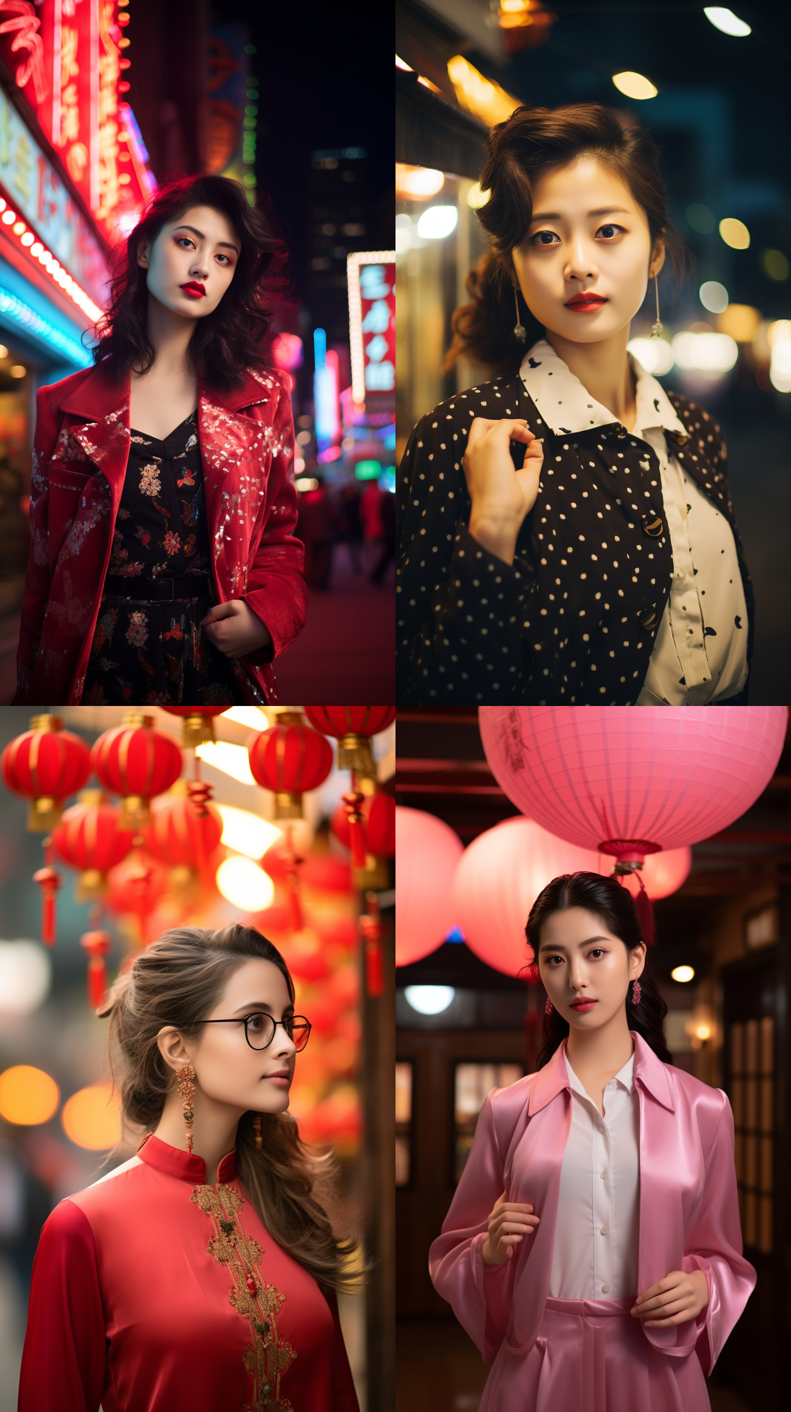 明亮色调，复古港风中国人像，肖像镜头，柔和光线