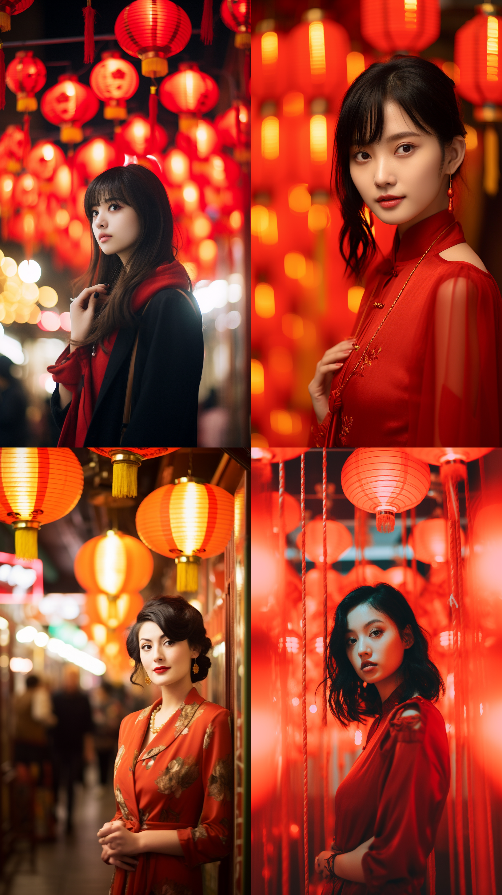 明亮色调，港风中国人像，肖像镜头，明亮光线