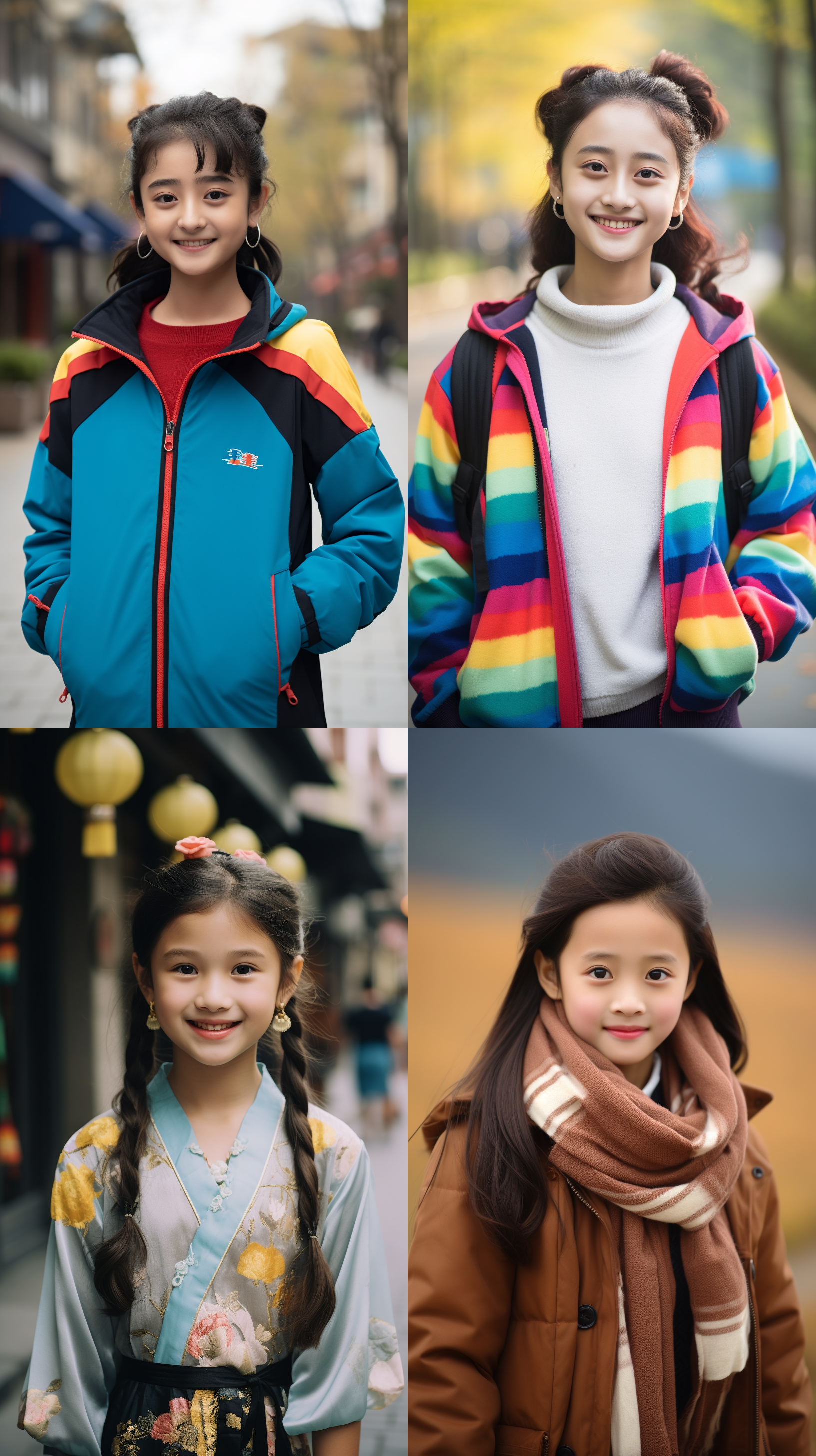12岁中国女孩，明亮色调，肖像镜头，明亮光线，室外，笑容，自然风景，柔和色彩，朦胧感，微笑，清新。