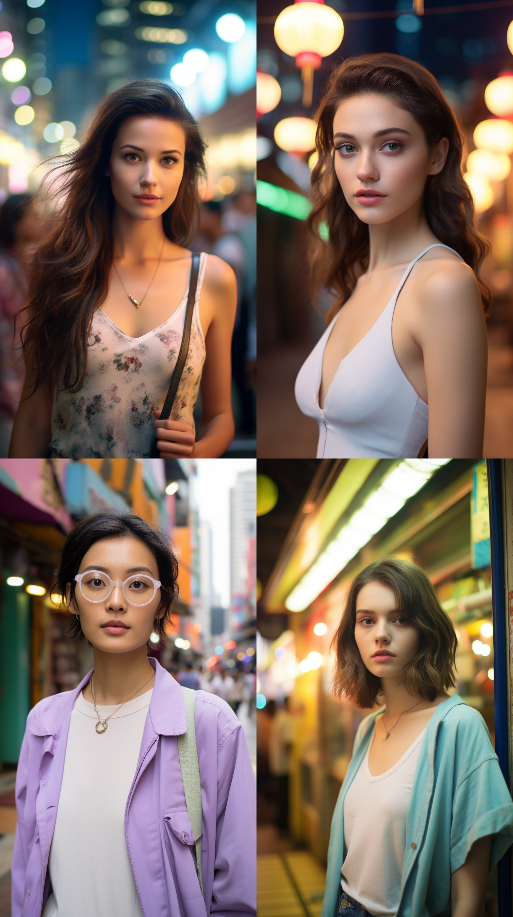 明亮色调，香港复古风人像，肖像镜头，柔和光线