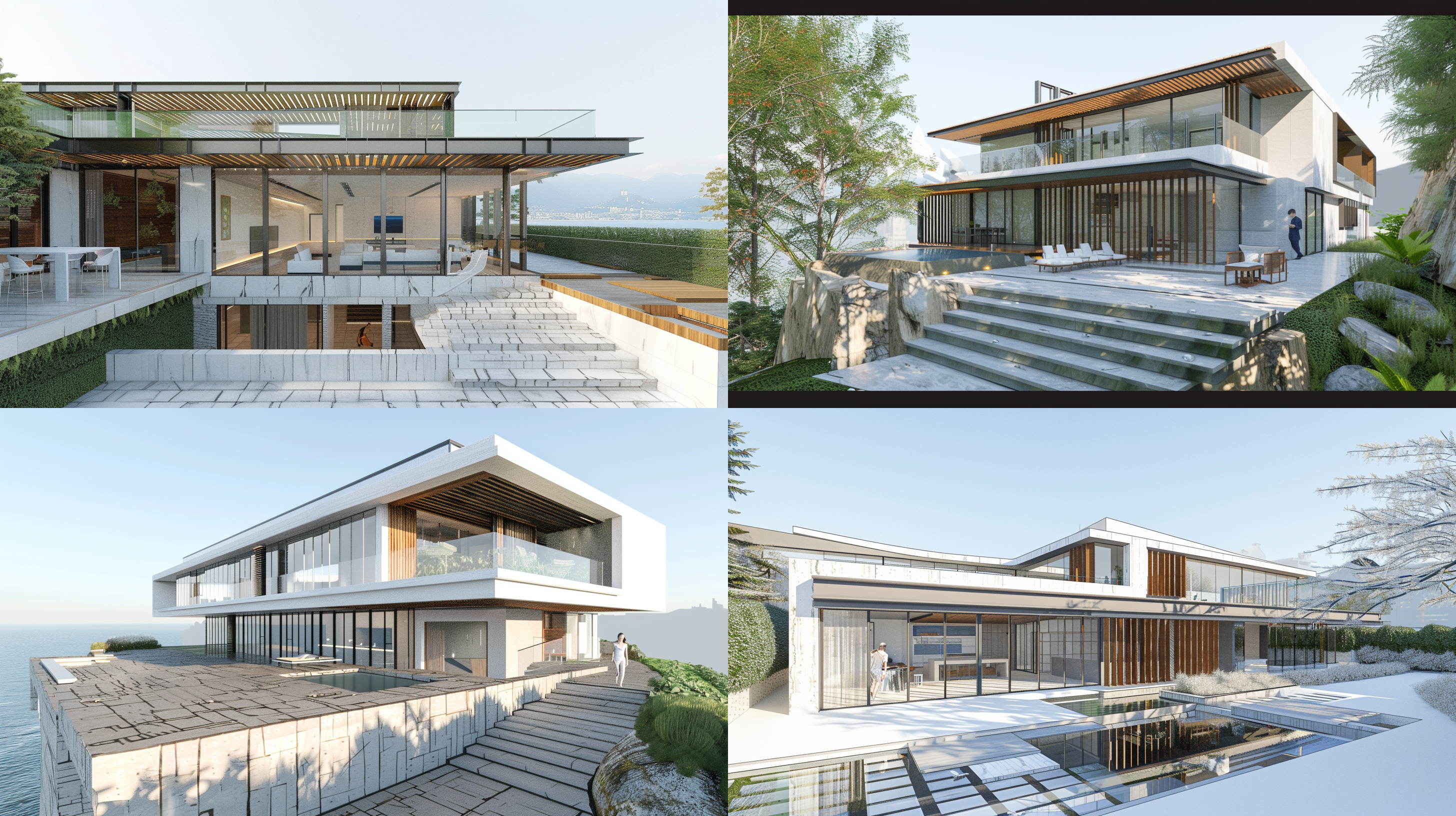 完全参照参考图片的建筑形体和轮廓，生成建筑效果图 当代建筑