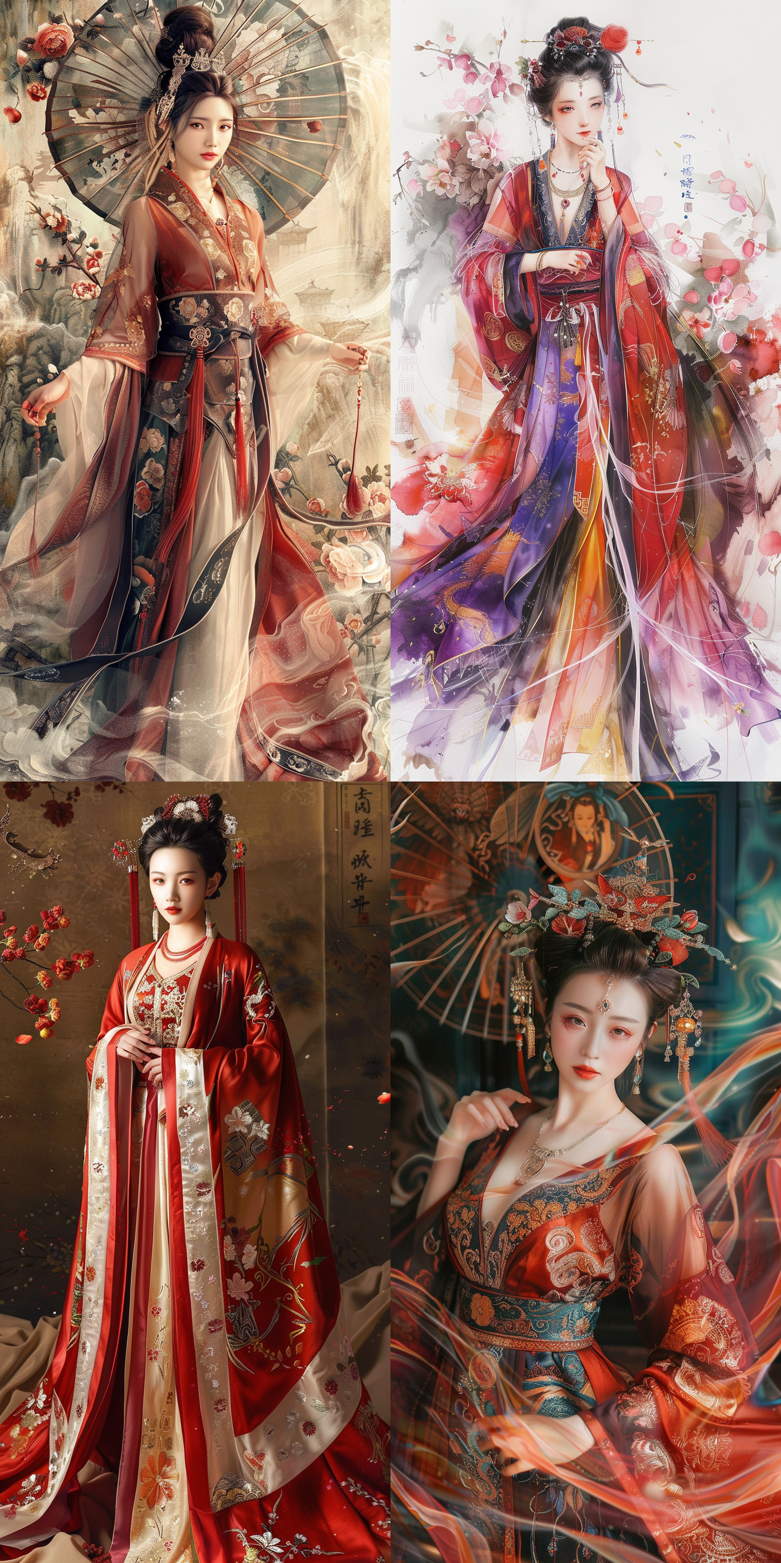 3d stereoscopic classical beauty silk clothing powerful aura multi-angle display