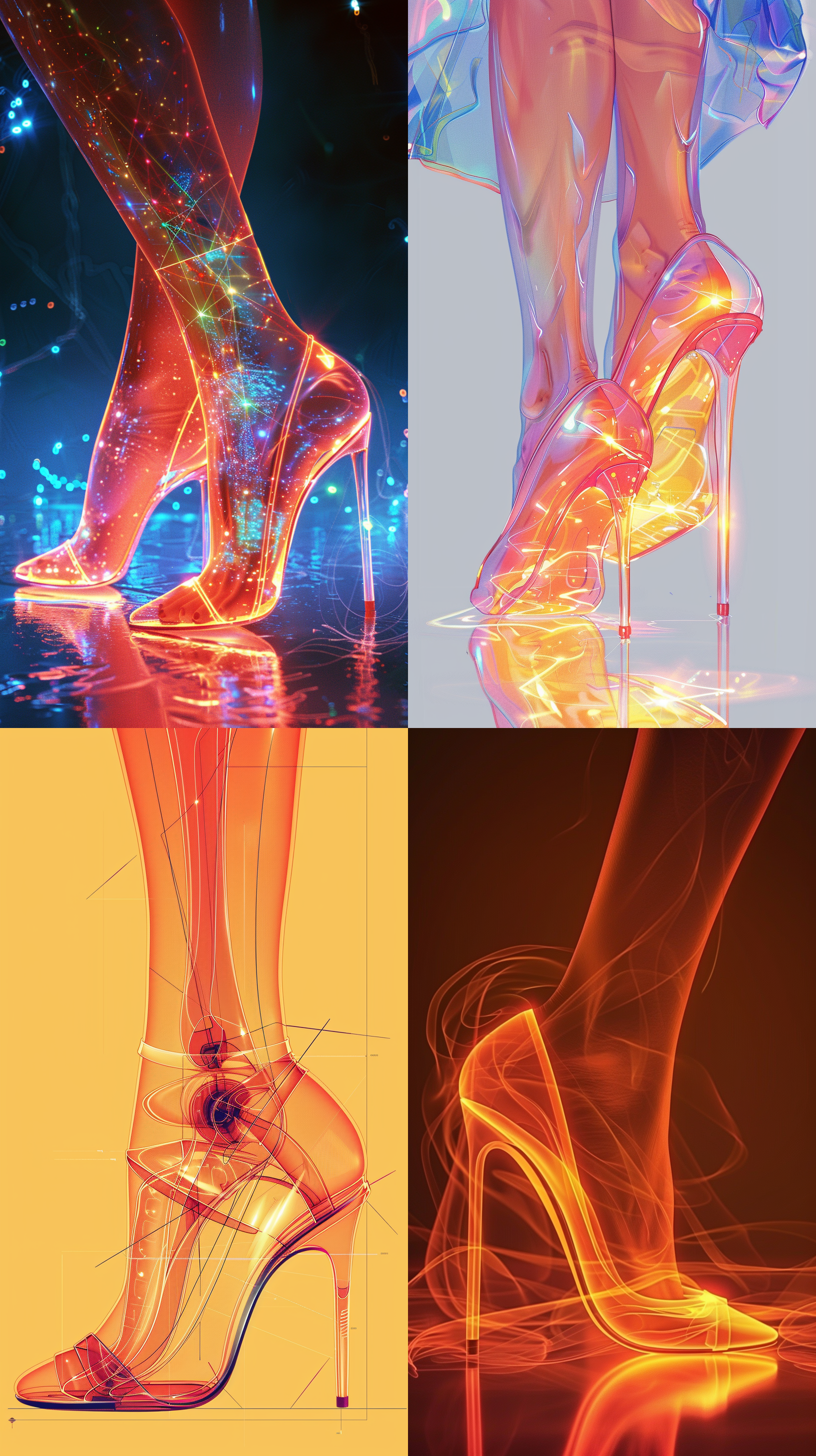 女性脚底，平面展示，高跟鞋，鞋垫防滑效果，科学力学图，明亮，高清晰度，斜面摩擦力，暖色调，高跟鞋，力量，清晰。