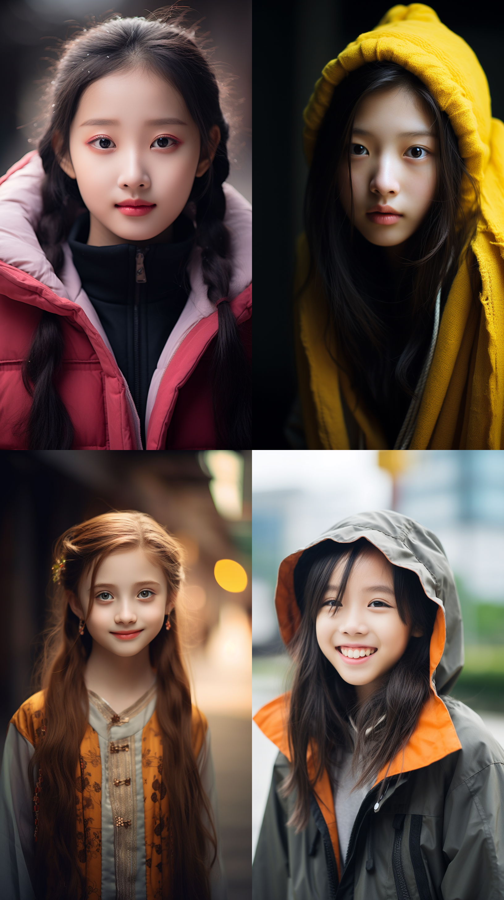 12岁中国女孩，肖像镜头，明亮光线，简洁背景，笑容，明亮色调，柔和对比度，自然表情，肖像摄影风格。