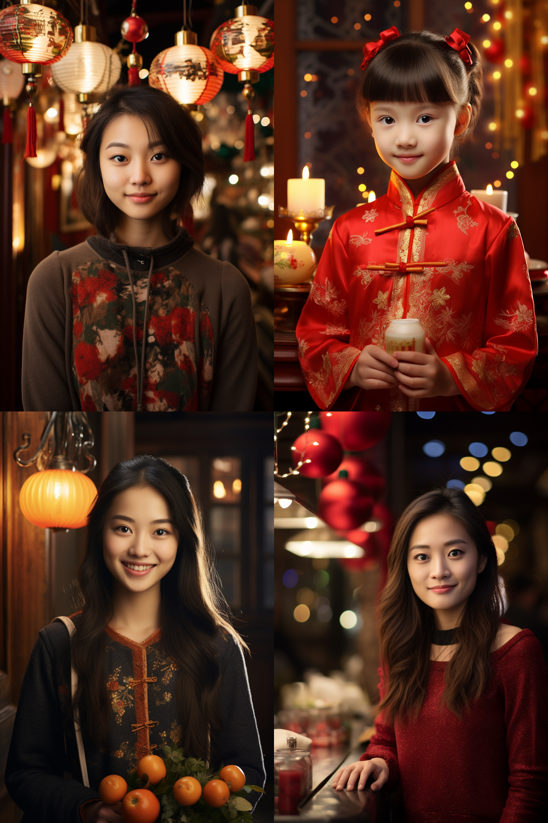 中国女孩人像，圣诞氛围，明亮环境，超高清摄影图