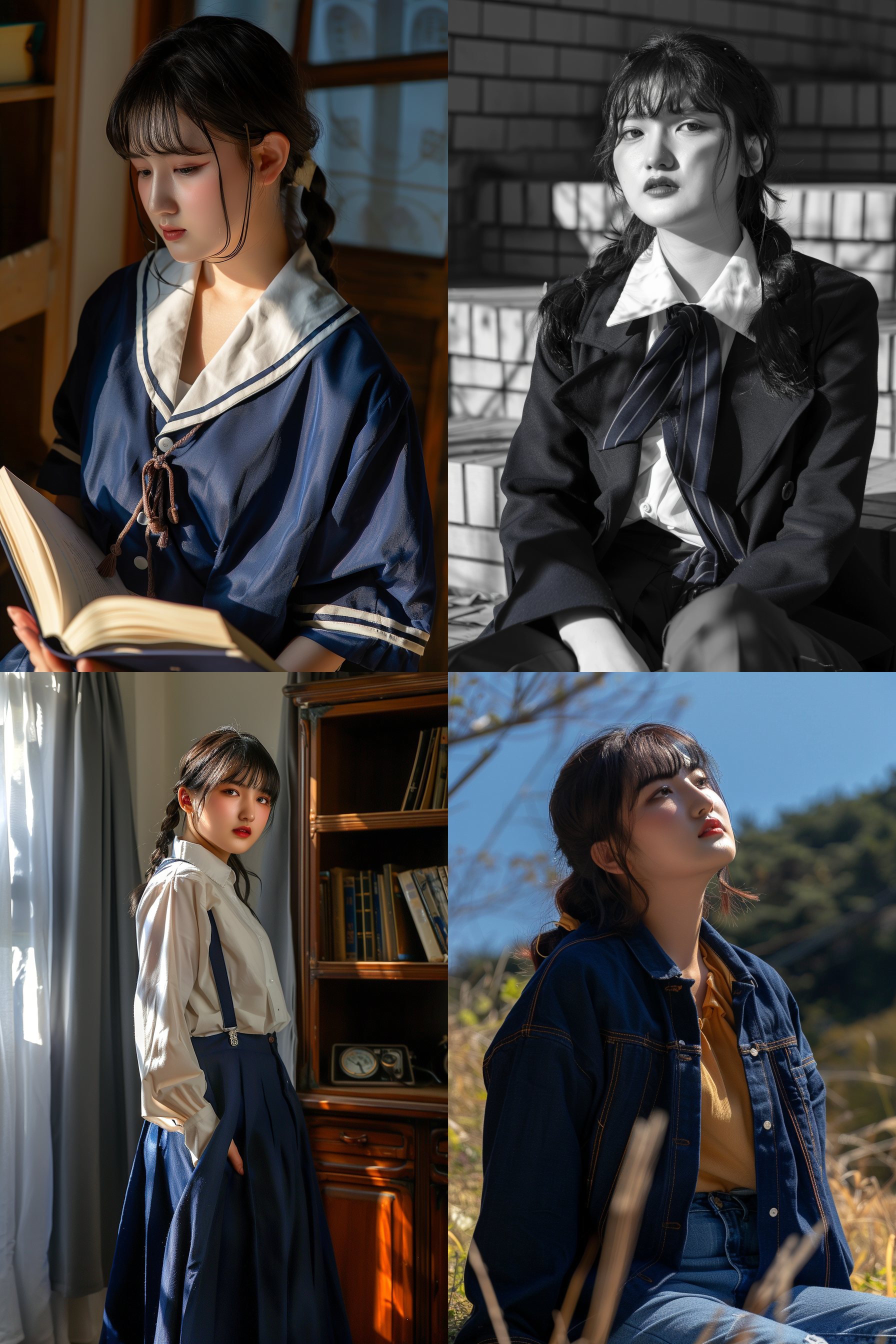女学生，摄影图