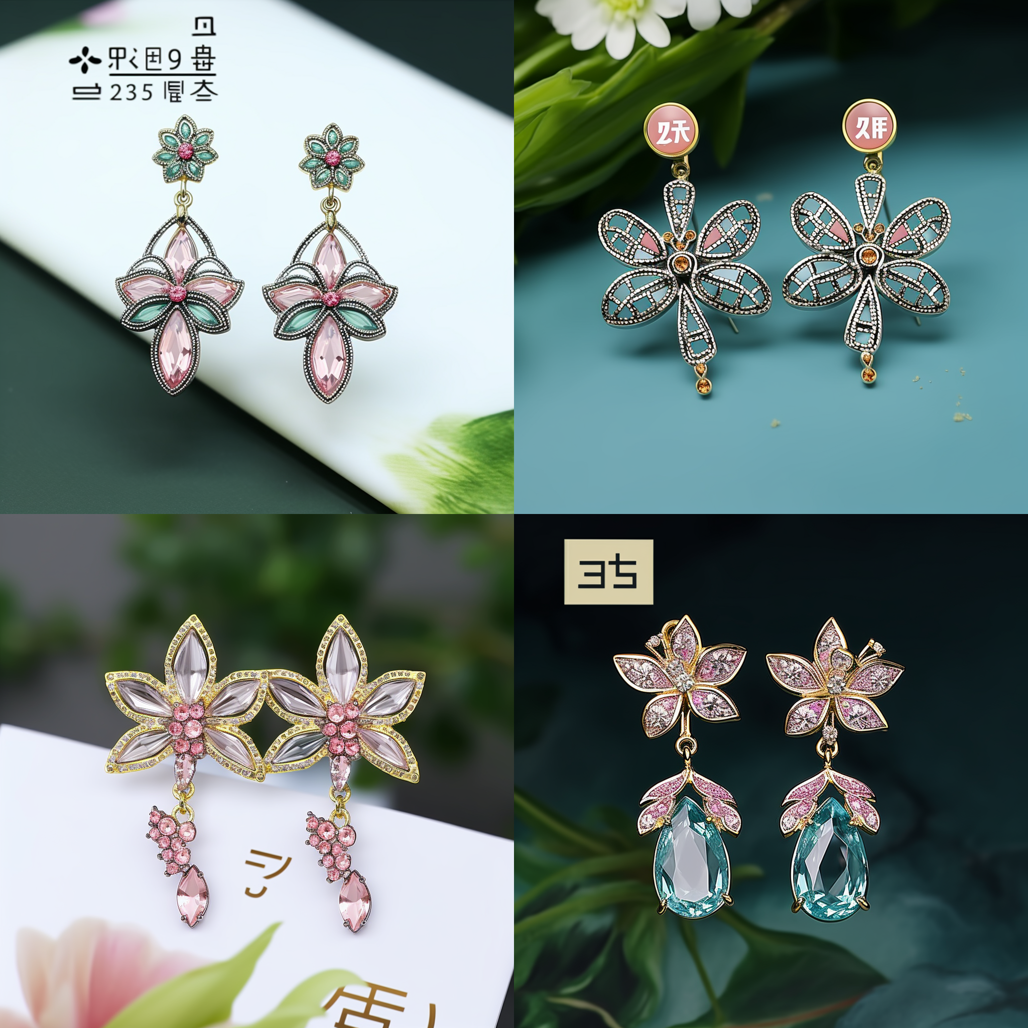 耳环，精致优雅，浪漫氛围，年轻化，宝石镶嵌，