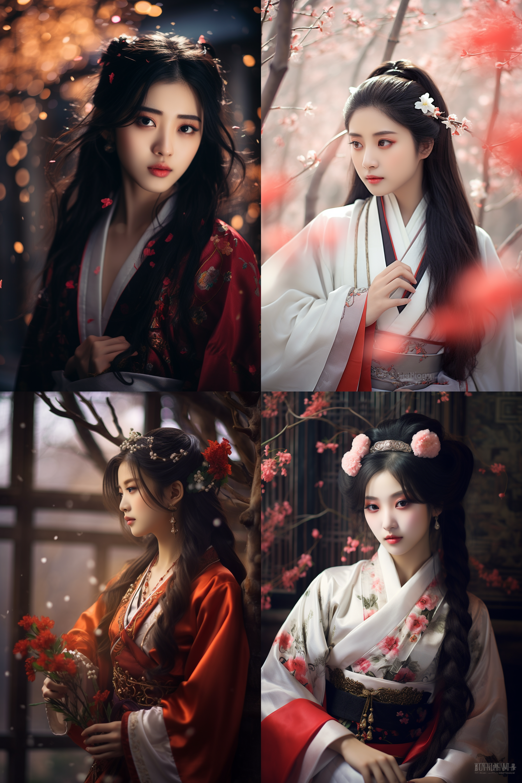 汉服女孩，摄影图