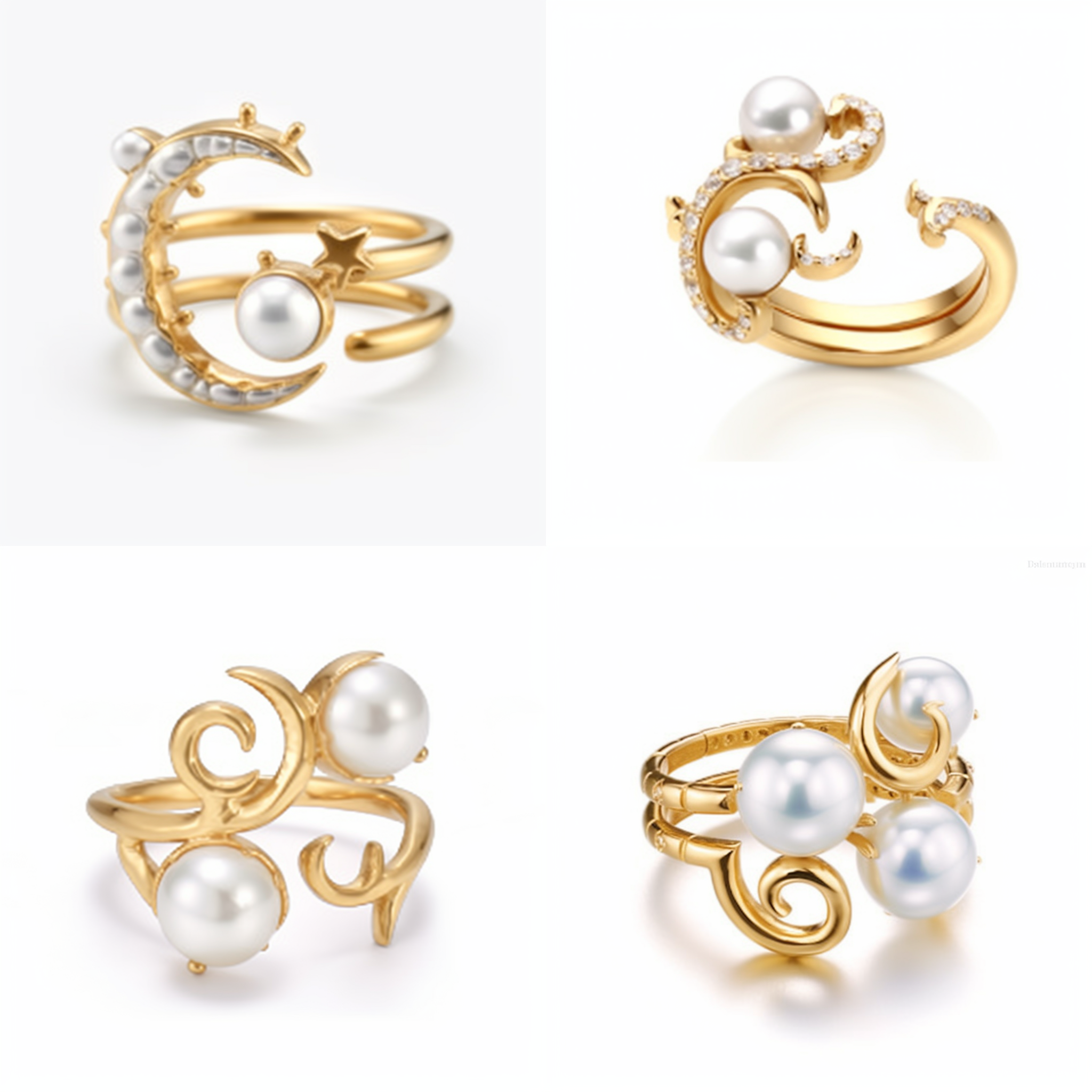 van cleef & arpels, 3 moons, white with gold accents, swirl, calcutta, char, the ring, pearl, 1 4 4 p, vibrant and stylized, qvc, bite, in the styles of tom coletti, # rococo, order now, moana, round-cropped, enamel, dazzling, coveted