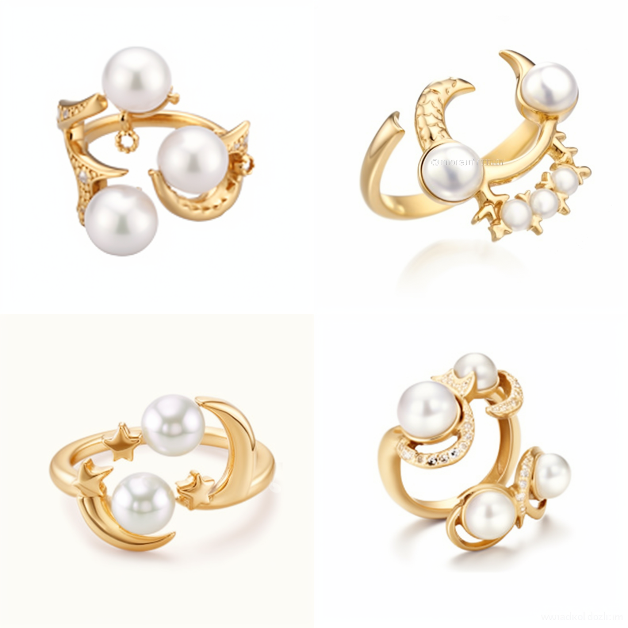 van cleef & arpels, 3 moons, white with gold accents, swirl, calcutta, char, the ring, pearl, 1 4 4 p, vibrant and stylized, qvc, bite, in the styles of tom coletti, # rococo, order now, moana, round-cropped, enamel, dazzling, coveted