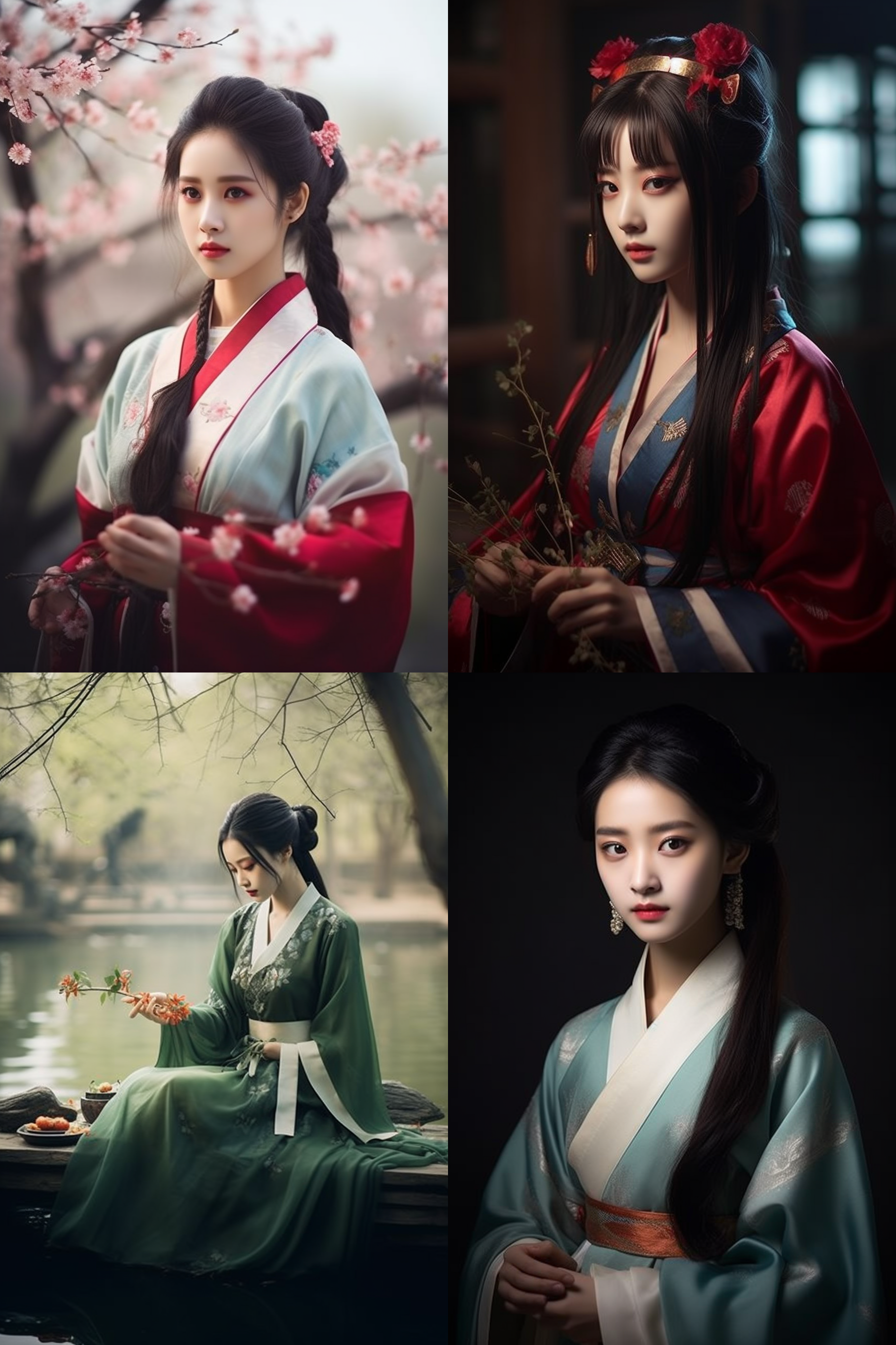 汉服女孩，摄影图