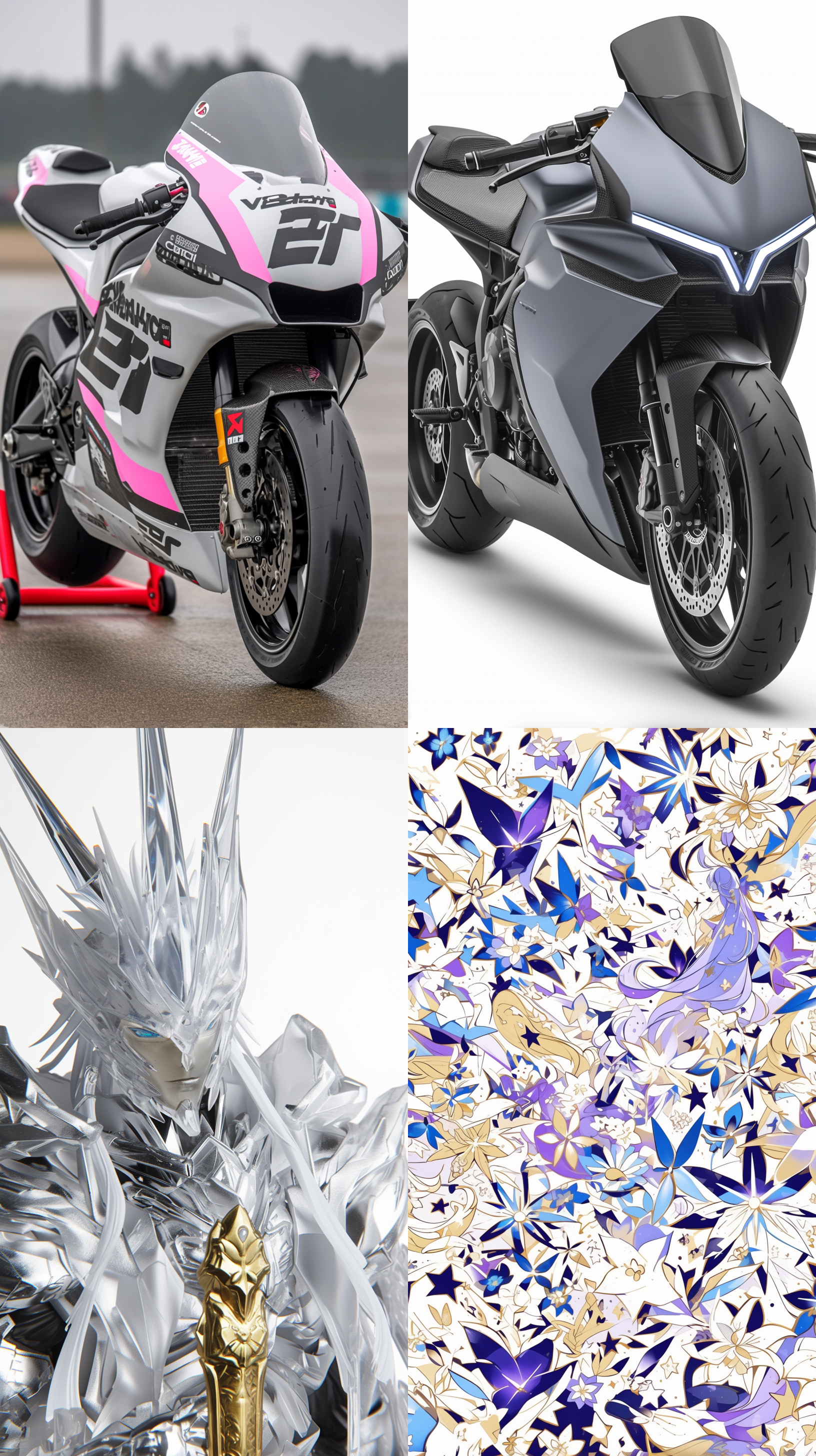 机车展，汽车，高科技，四个角度，科幻，新型，新颖，流线型，高大威猛，底座，高把，梦幻背景