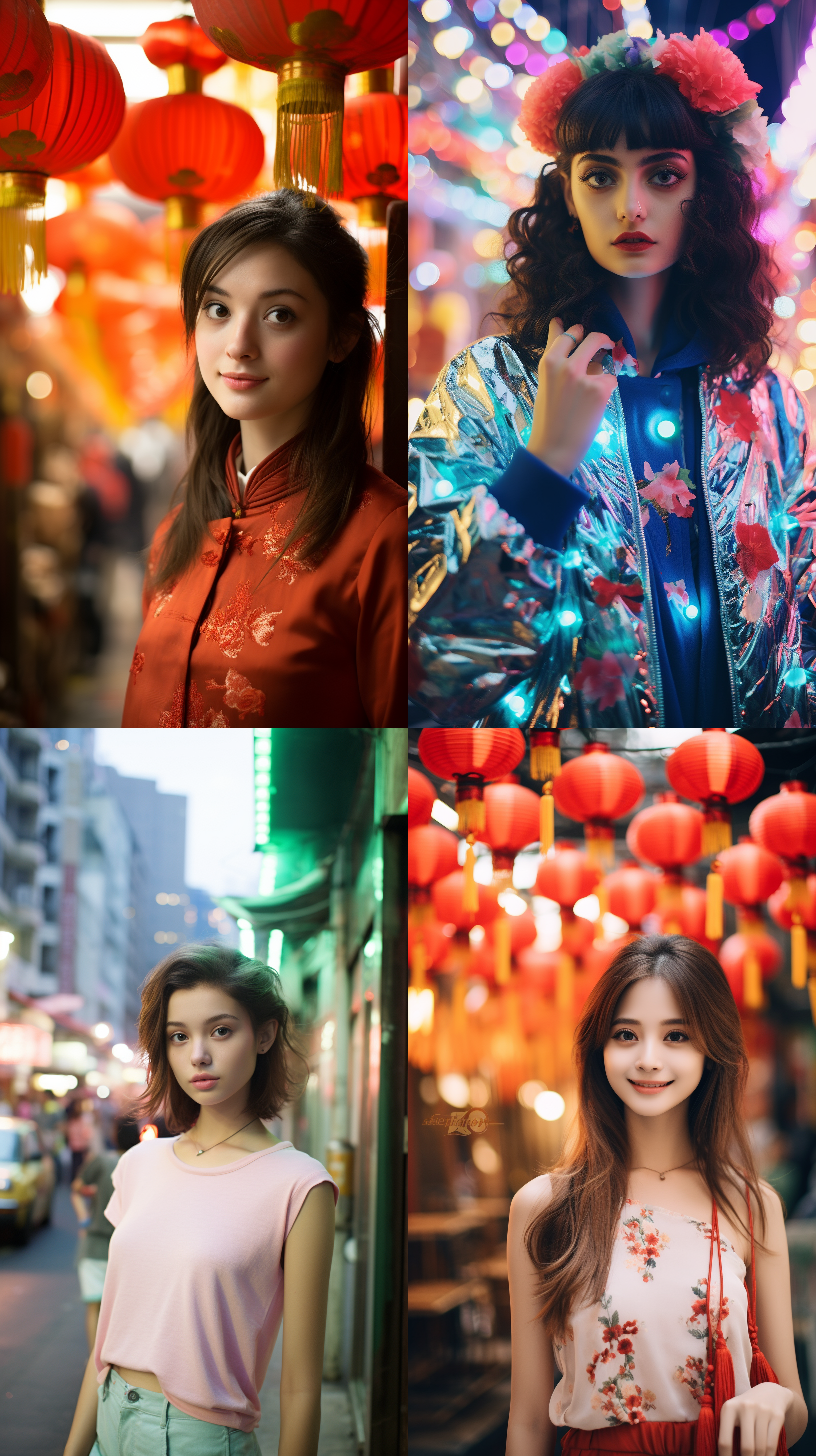 明亮色调，港风中国人像，肖像镜头，明亮光线