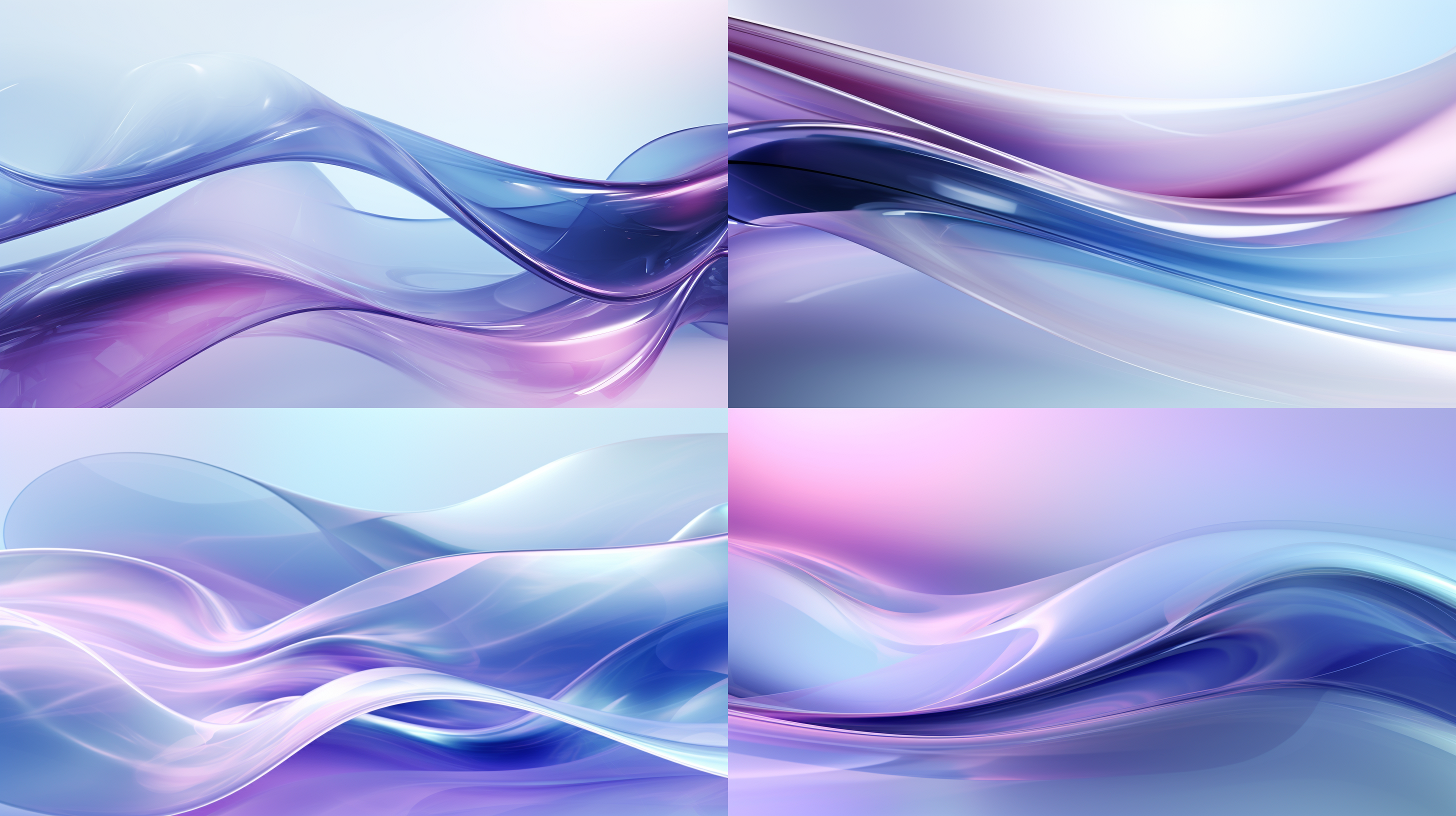 abstract blue and purple abstract background, frosted glass effect, crystal glass material, with futuristic colored waves, sparkling water reflection, transparent, in the style of smooth and curved lines, light white, 8k resolution, dariusz klimczak, transparent layers, jean-joseph benjamin-constant