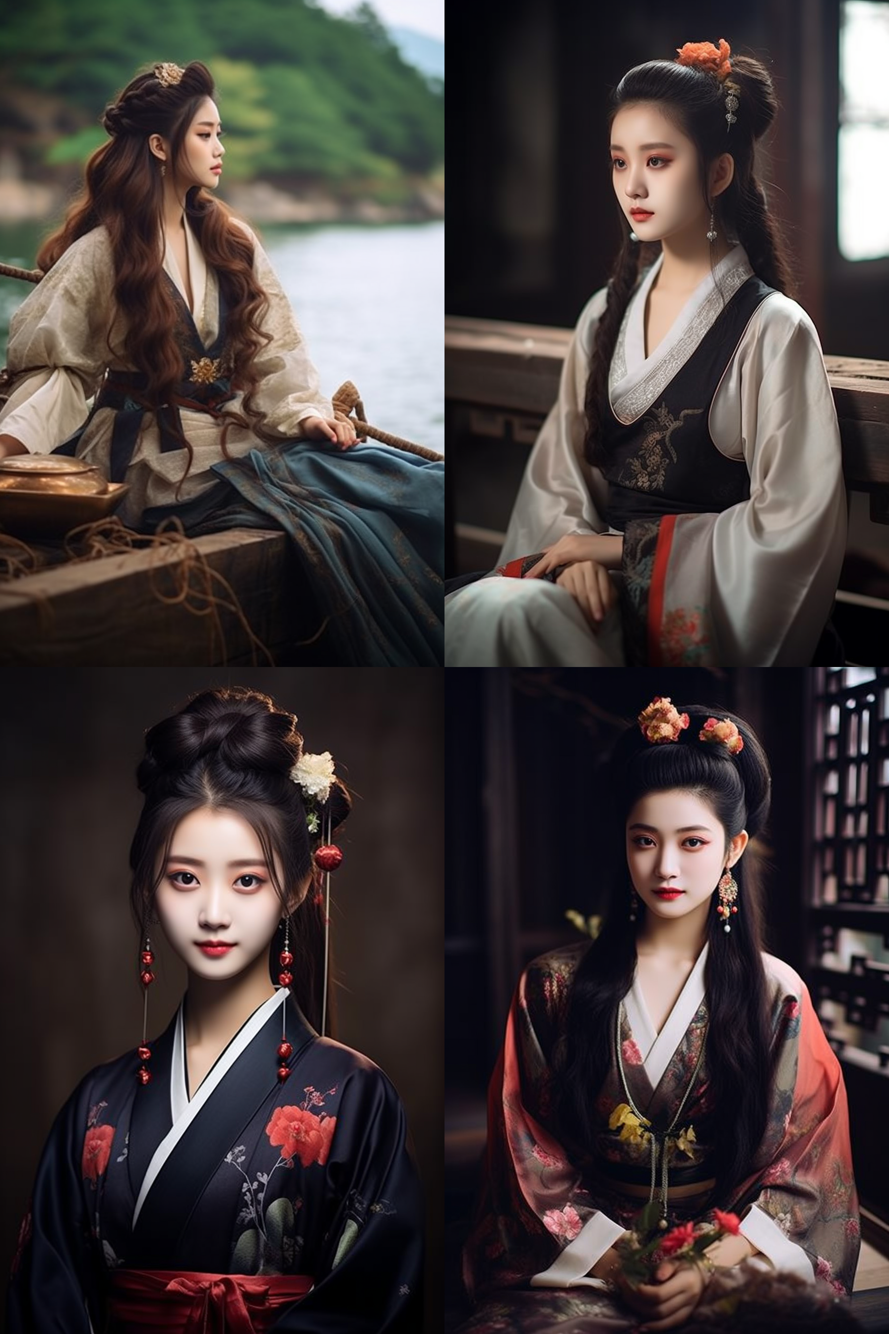 汉服女孩，摄影图