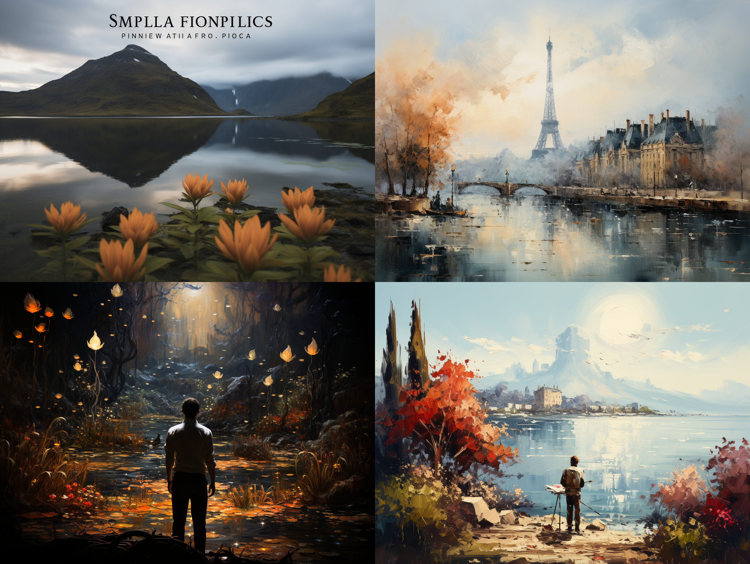 阿尔匹斯山，风光，莫奈油画风格