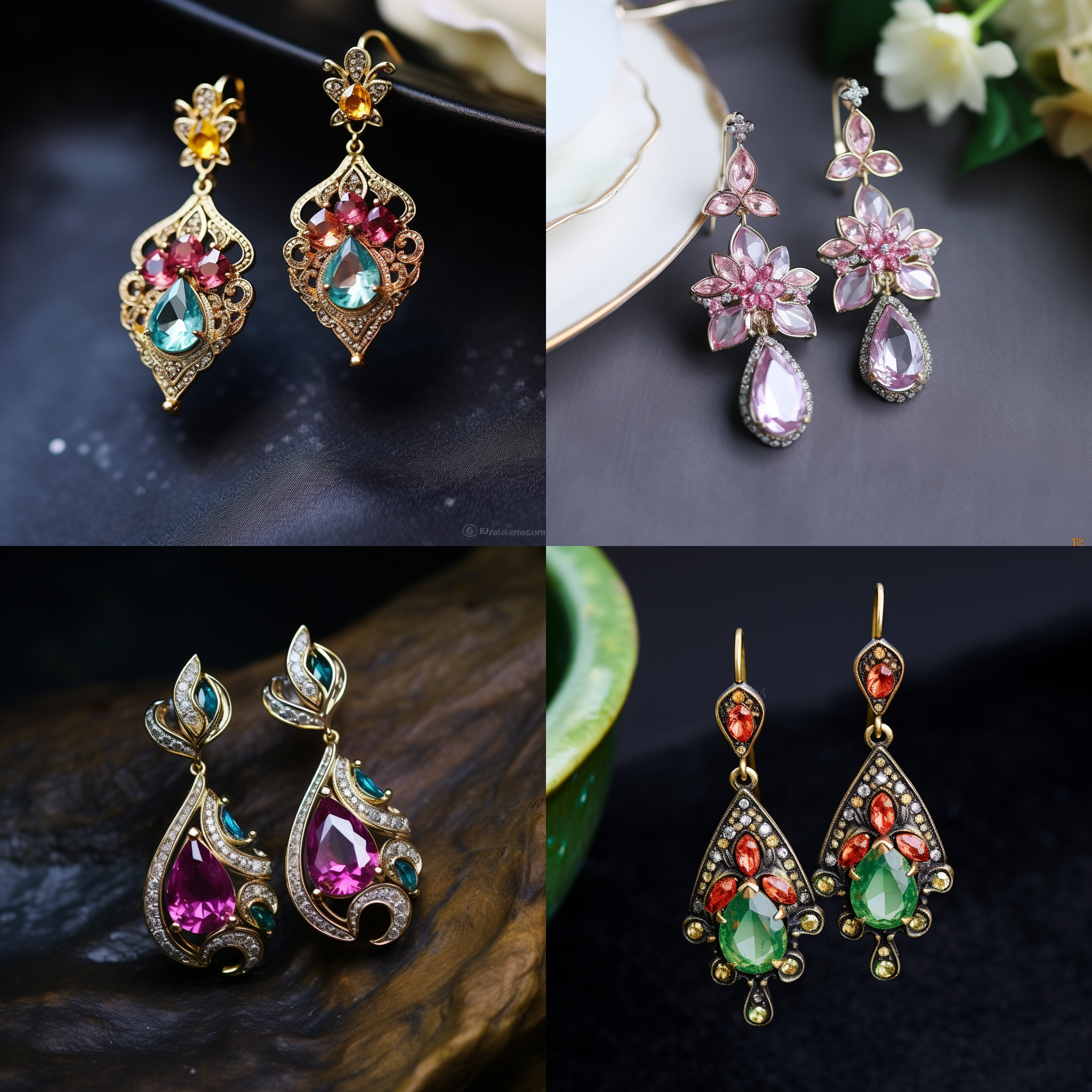 耳环，精致优雅，浪漫氛围，年轻化，宝石镶嵌，