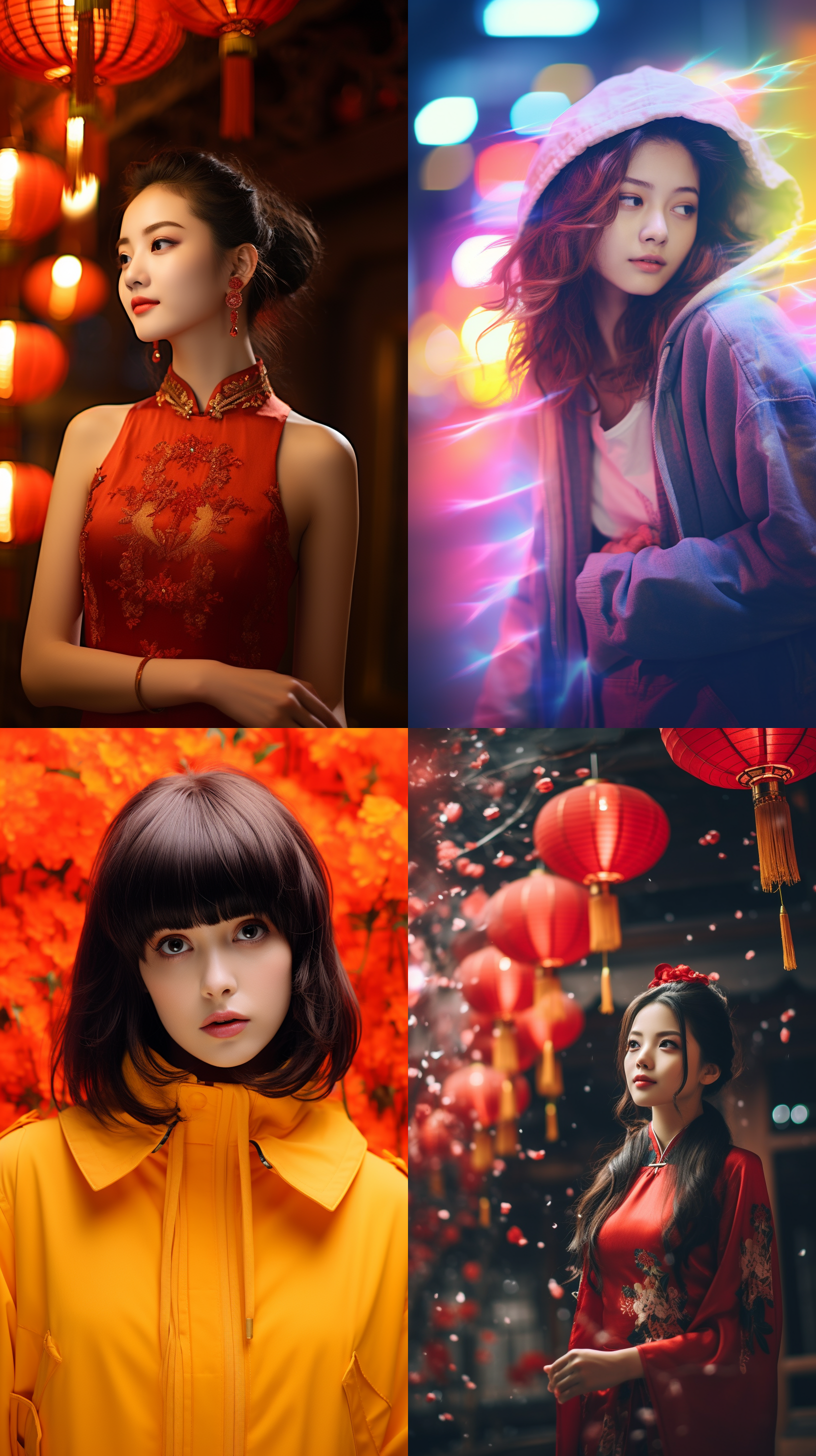 明亮色调，可爱中国女生人像，肖像镜头，明亮光线