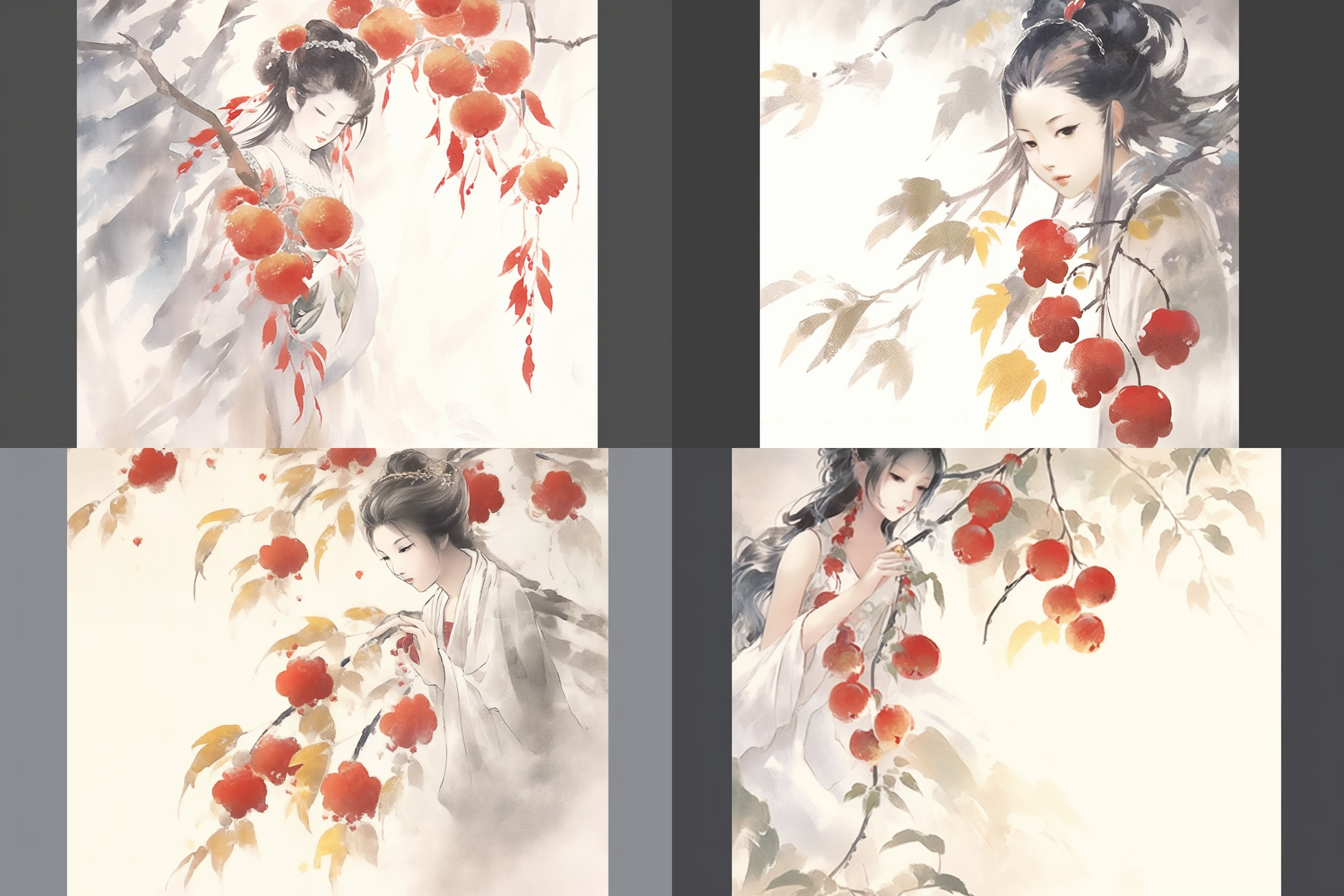 古风水彩画，人物特写，唐装，柔和色调，水彩效果，细节丰富，侧光，端庄神态，优雅。