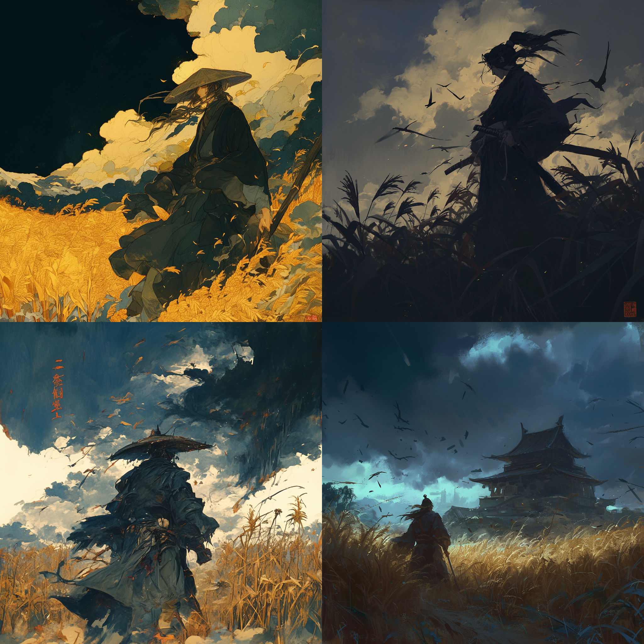 重云迈泽，古风画面，雄关惊雷，夜色清风，中国风格，战争场景，表现主义，英雄气概，暗调，紧张刺激，挑战。