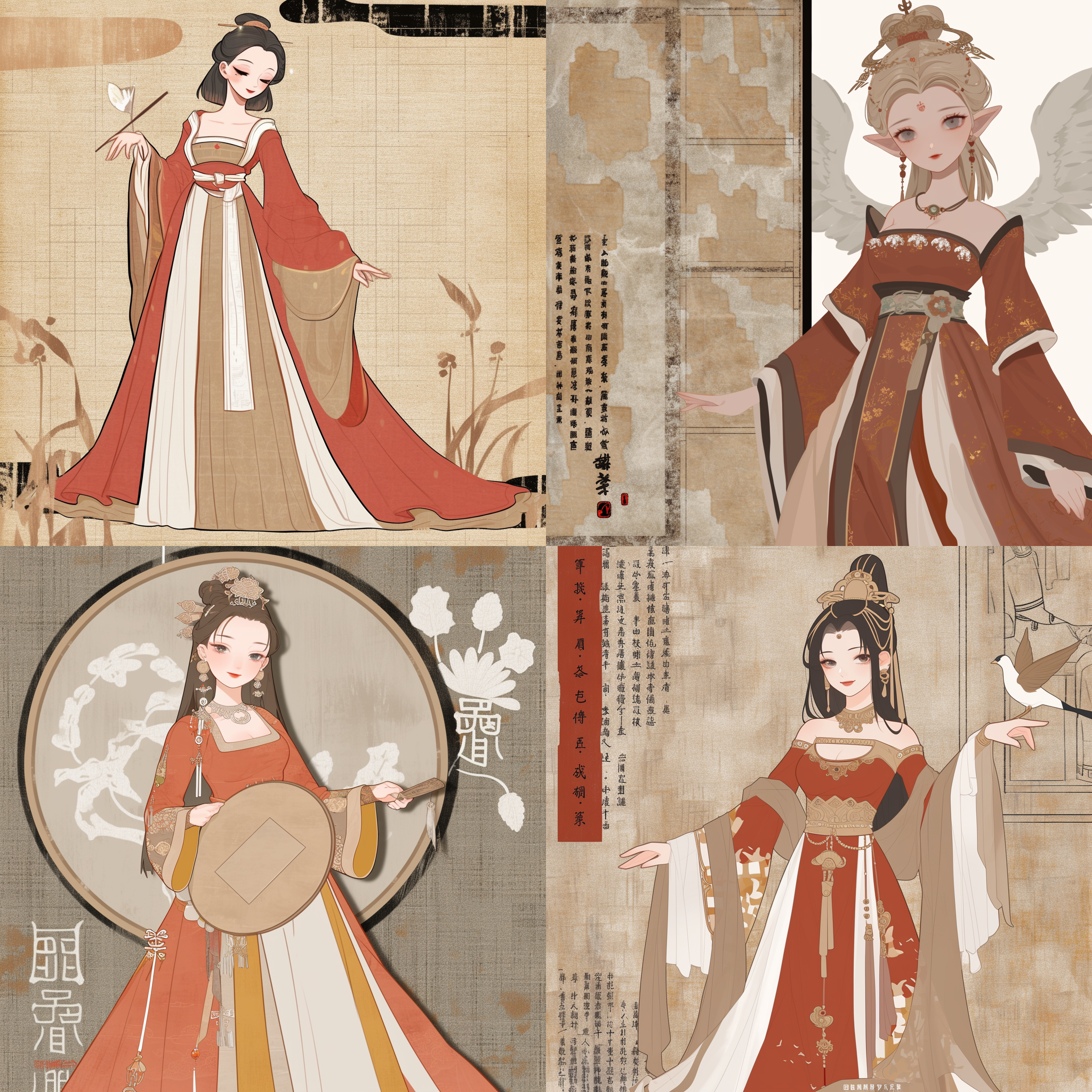 苏绣仙子，流光溢彩，古风唯美，纨扇舞动，红衣点缀，秦淮夜色，御姐风采，冷漠神情，侧逆光，细腻表情，温暖色调，梦幻情怀。