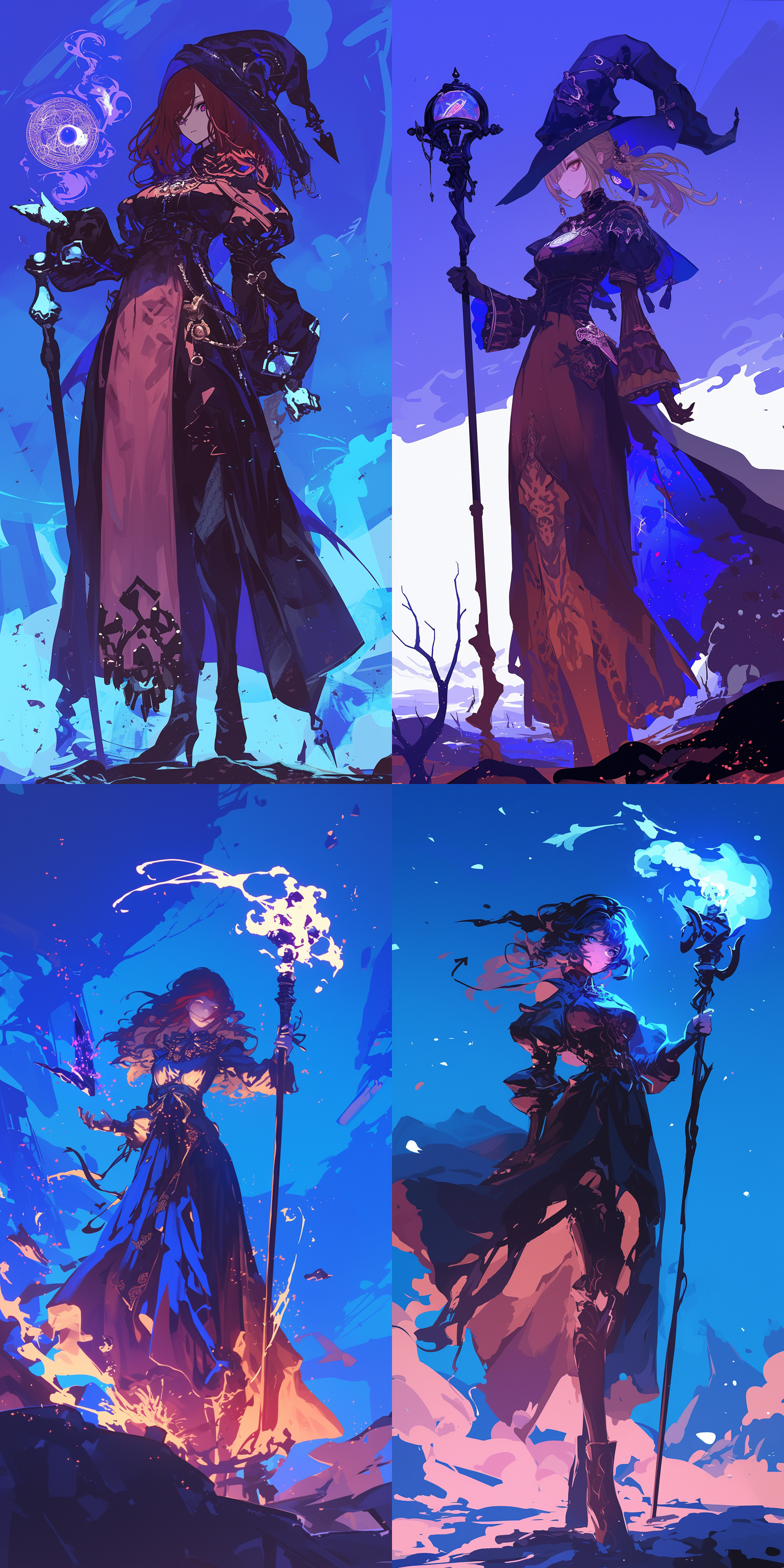 释放时间魔法的女魔法师，神秘，时间流逝，震撼