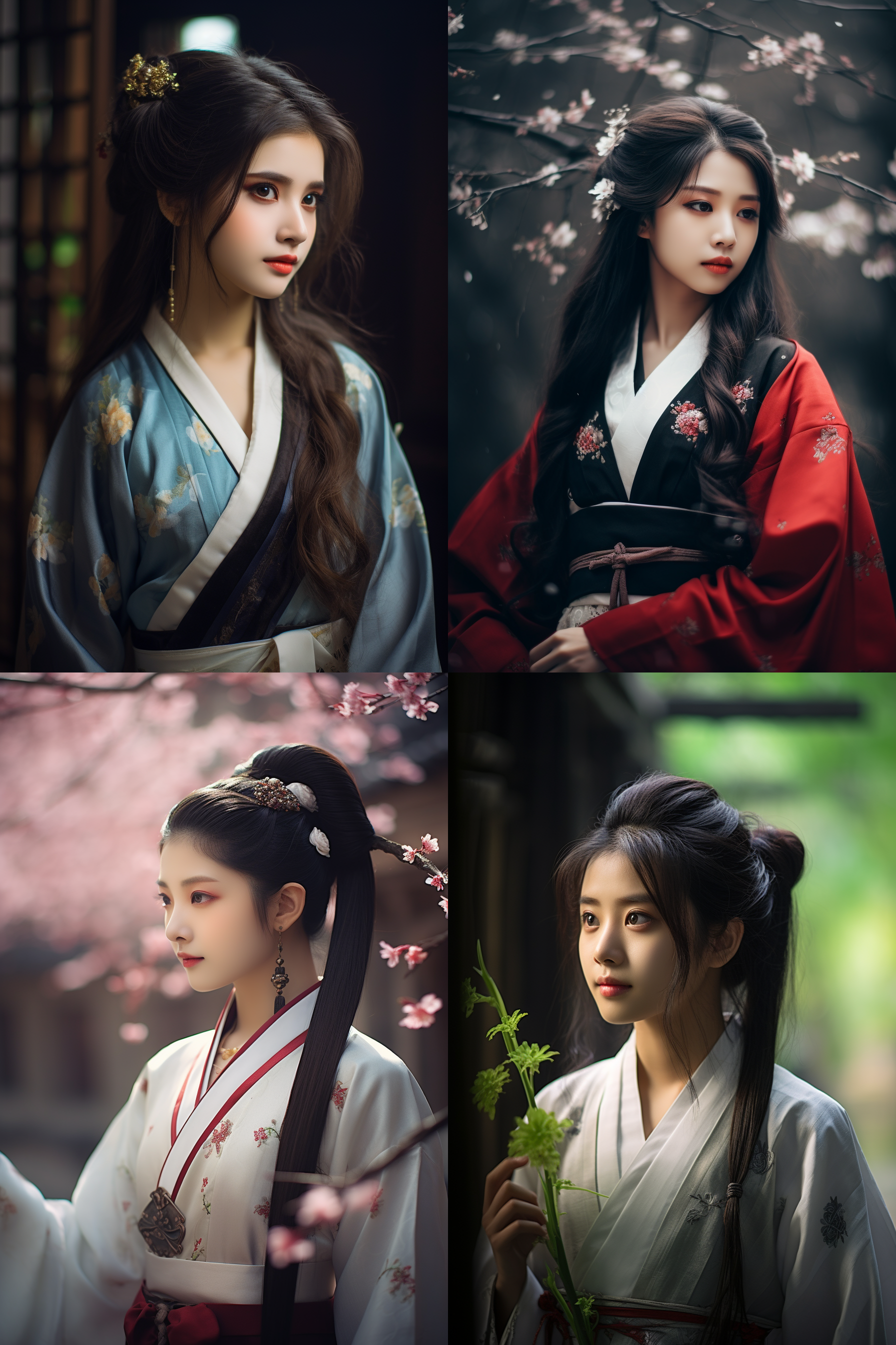 汉服女孩，摄影图