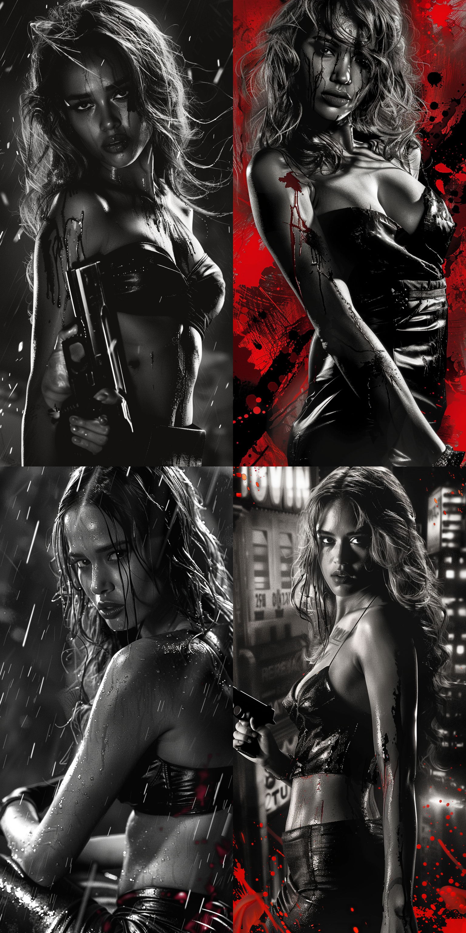 杰西卡阿尔芭，sin city,全身，电影海报，4k