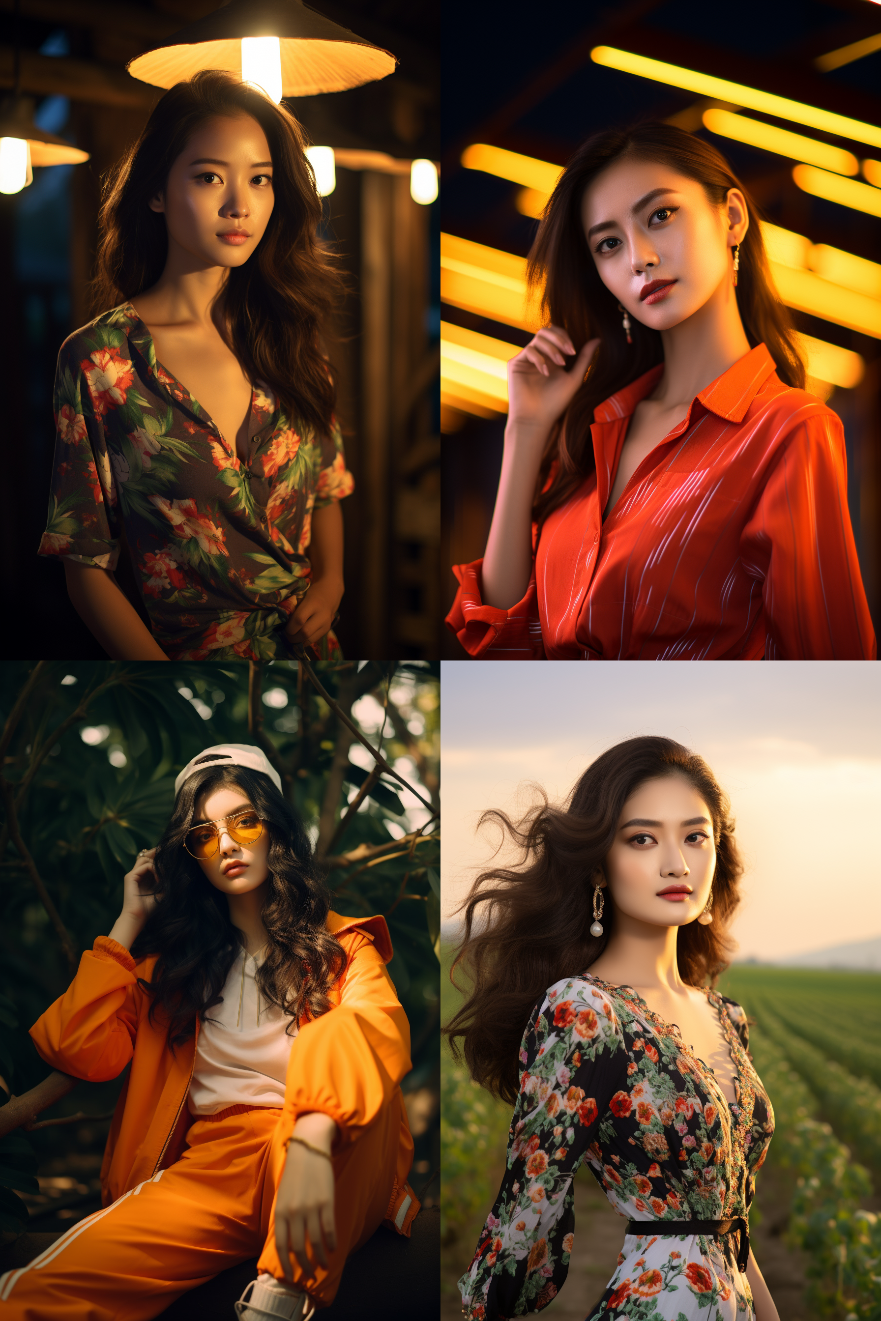 中国女孩，现代服饰，明亮光线，摄影图 清新自然，户外风景，肖像模式，中焦镜头，自然姿态，色彩鲜艳，快门优先，放松自然