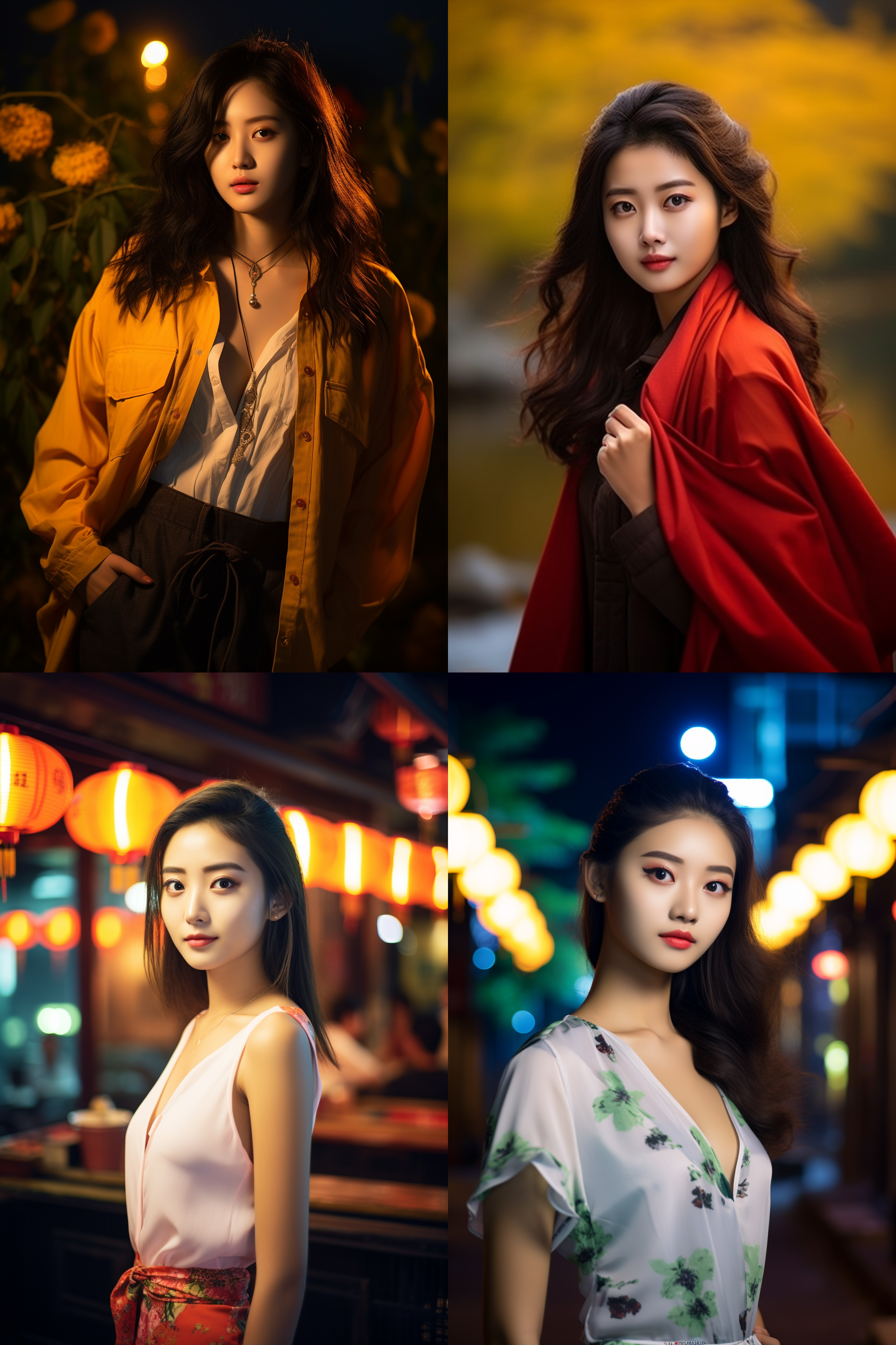 中国女孩，现代服饰，明亮光线，摄影图 清新自然，户外风景，肖像模式，中焦镜头，自然姿态，色彩鲜艳，快门优先，放松自然