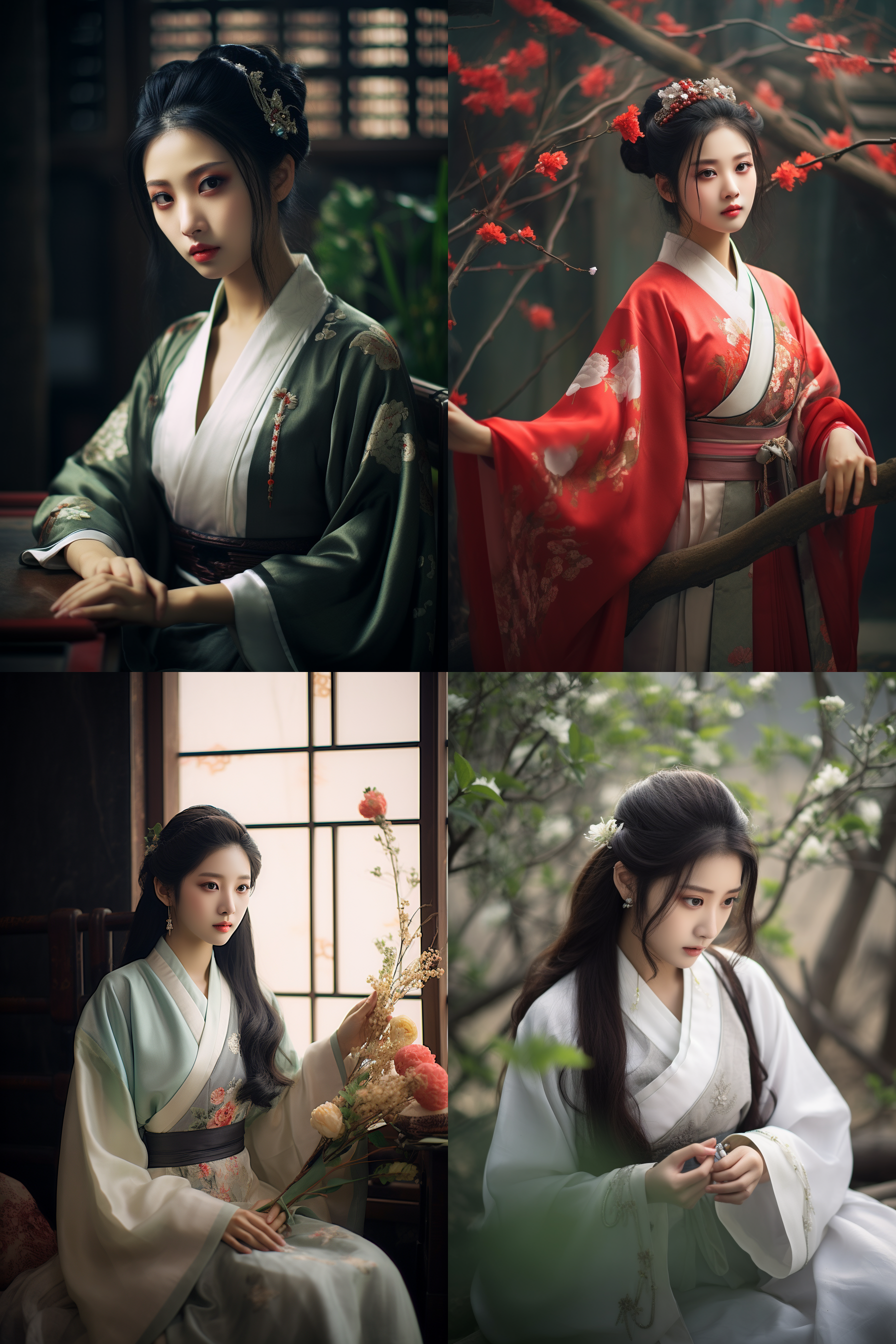 汉服女孩，摄影图
