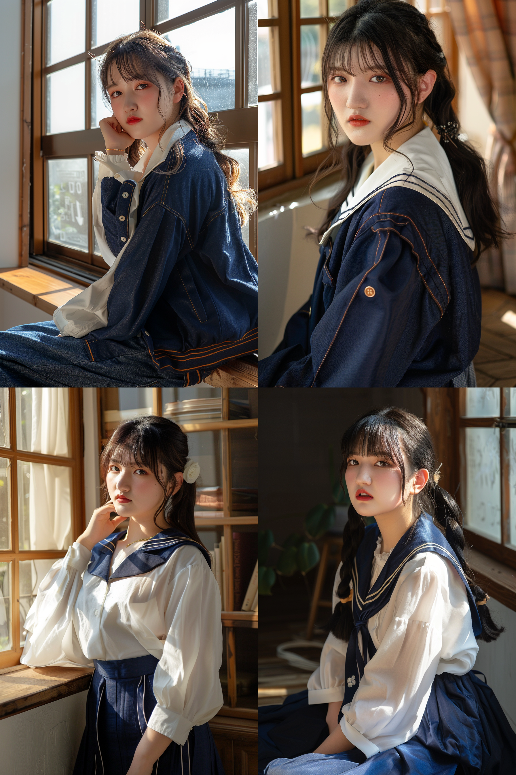 女学生，摄影图