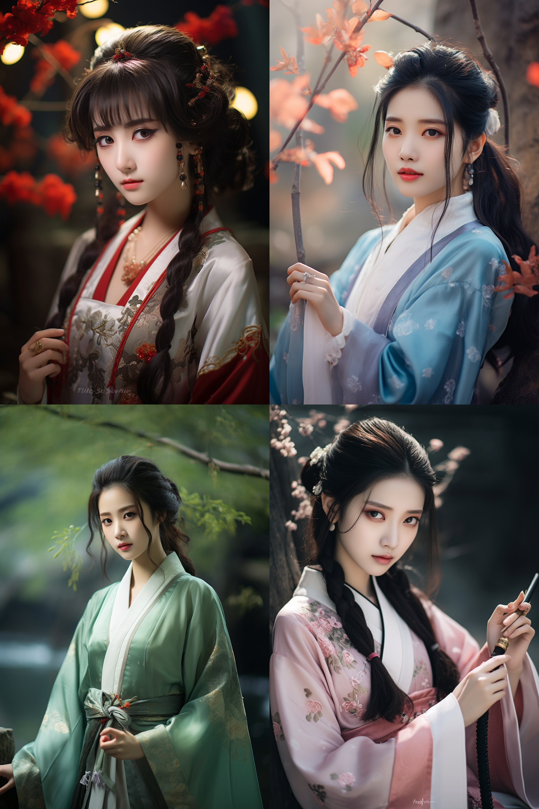汉服女孩，摄影图