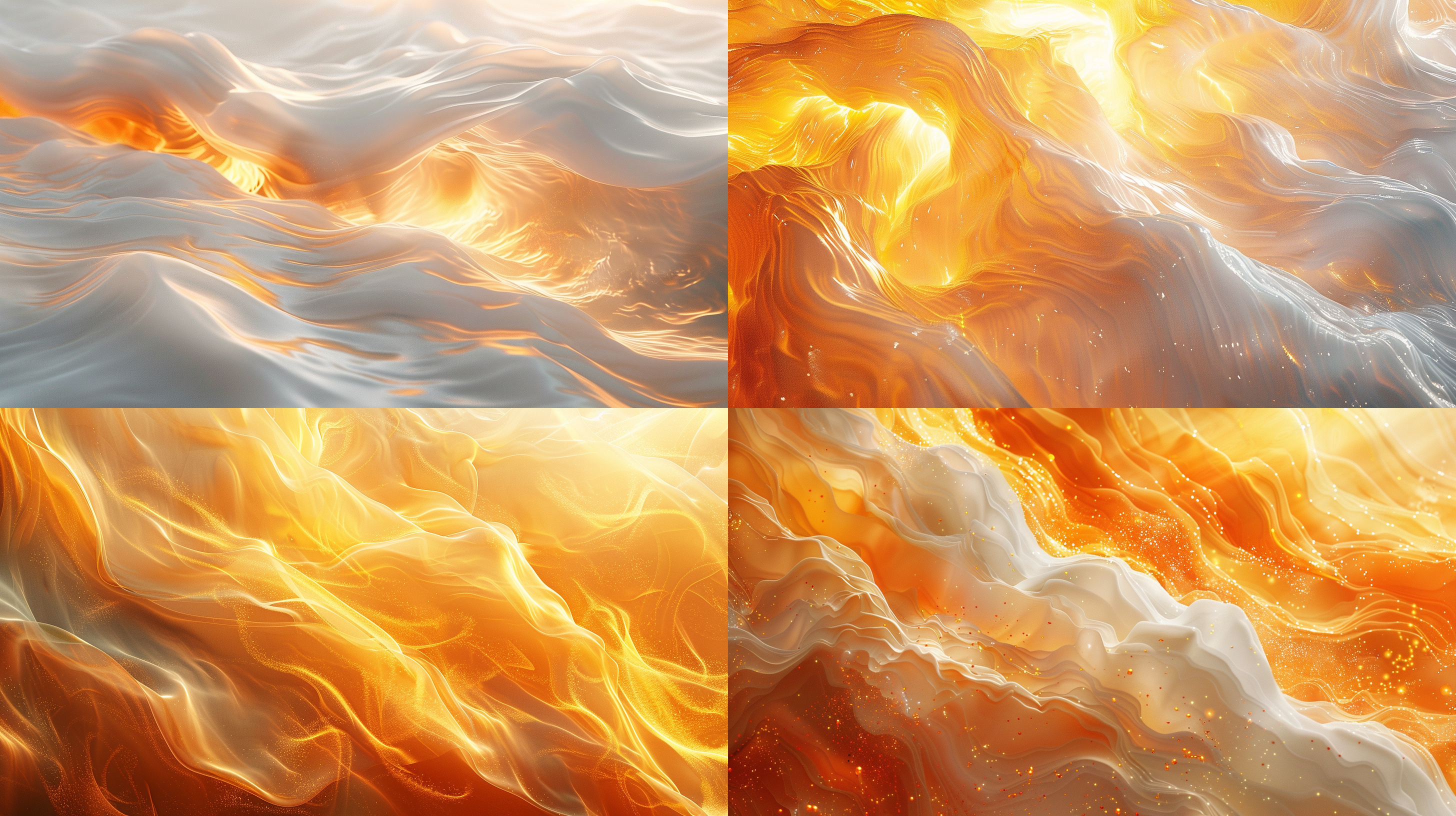an abstract golden and light orange pattern, in the style of alex ross, light white and light gold, 32k uhd, light-filled seascapes, dynamic lines, captivating light, light-filled