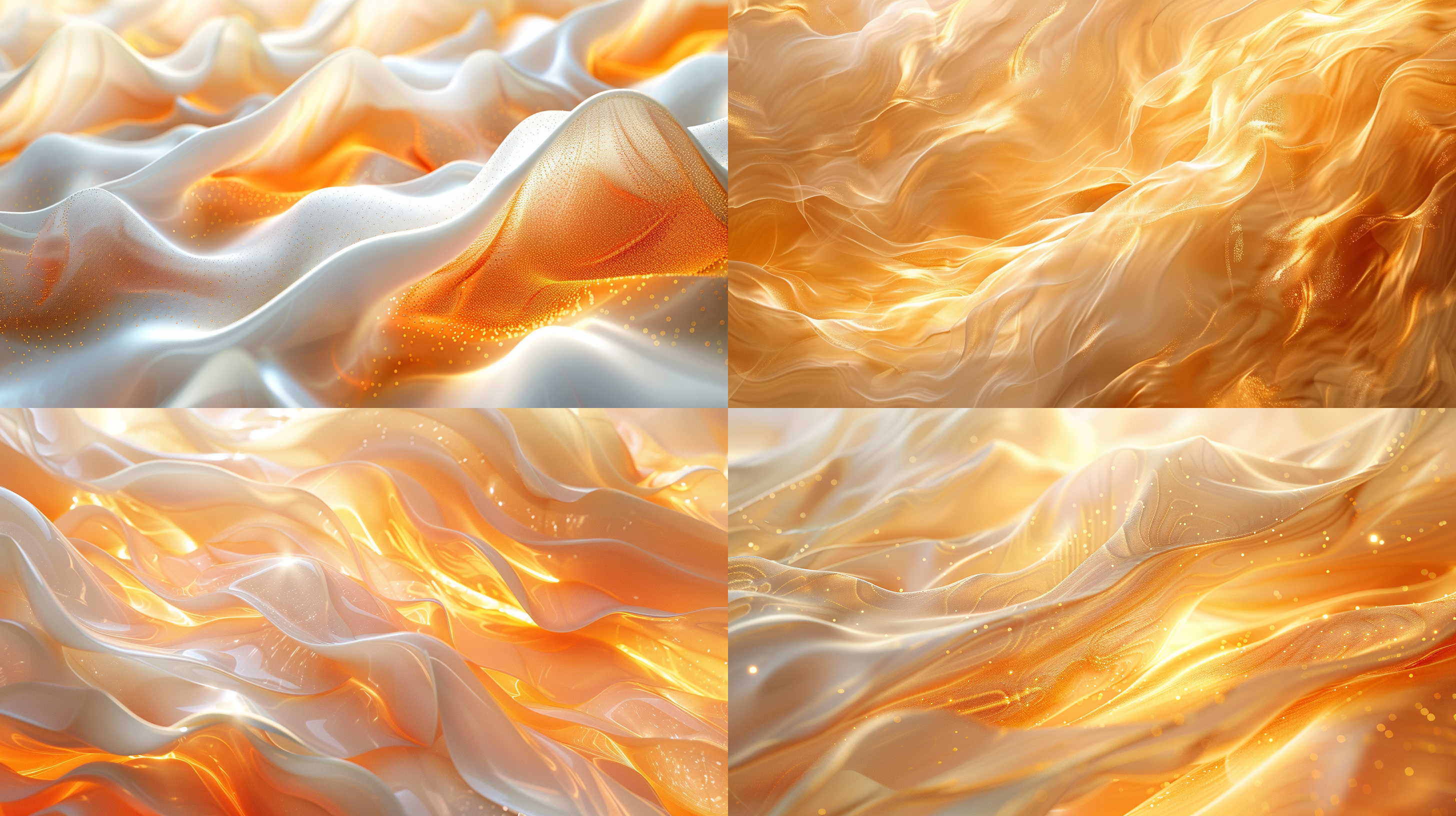an abstract golden and light orange pattern, in the style of alex ross, light white and light gold, 32k uhd, light-filled seascapes, dynamic lines, captivating light, light-filled
