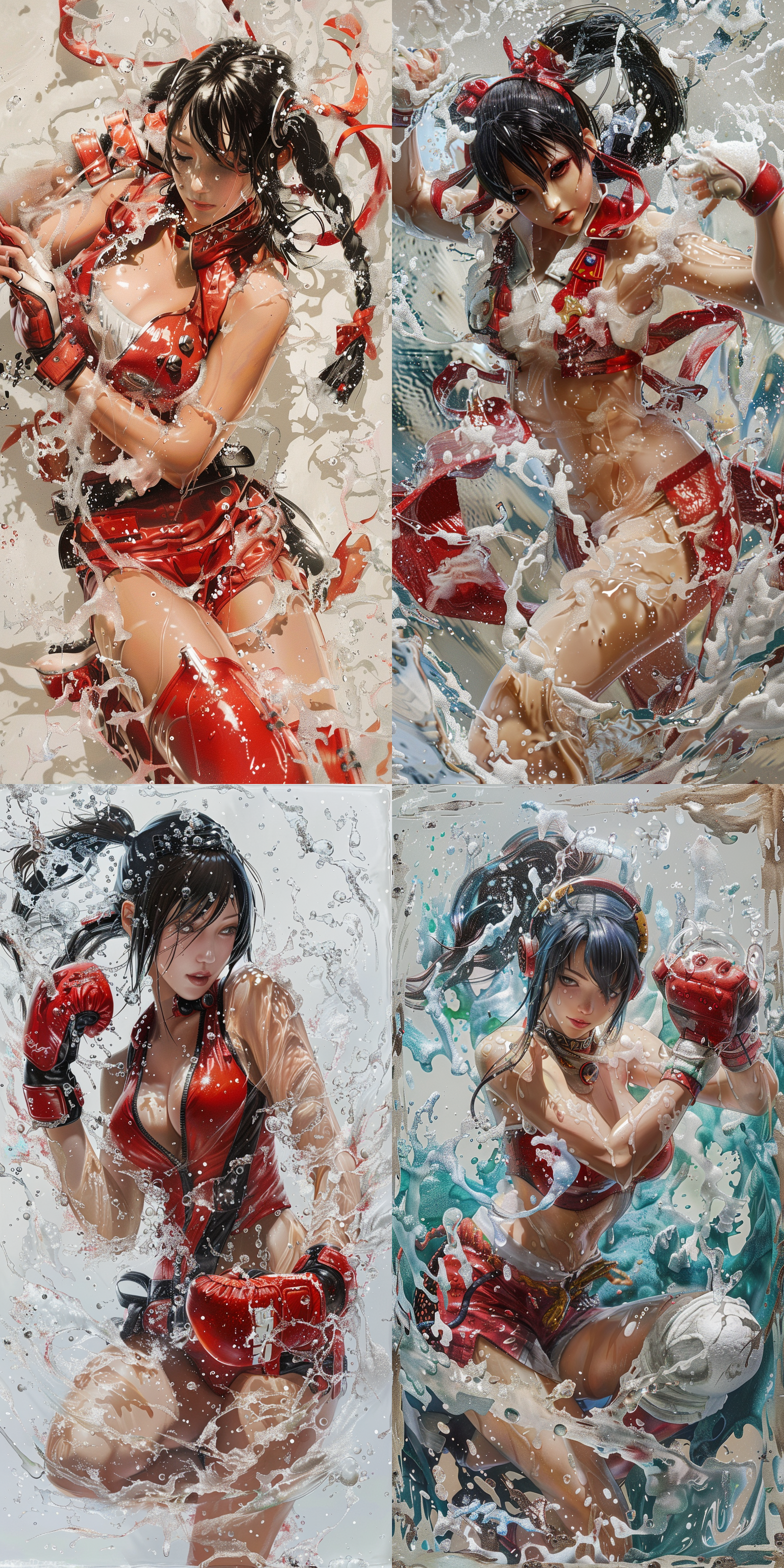 mai,king of fighters,swimming in glue.
